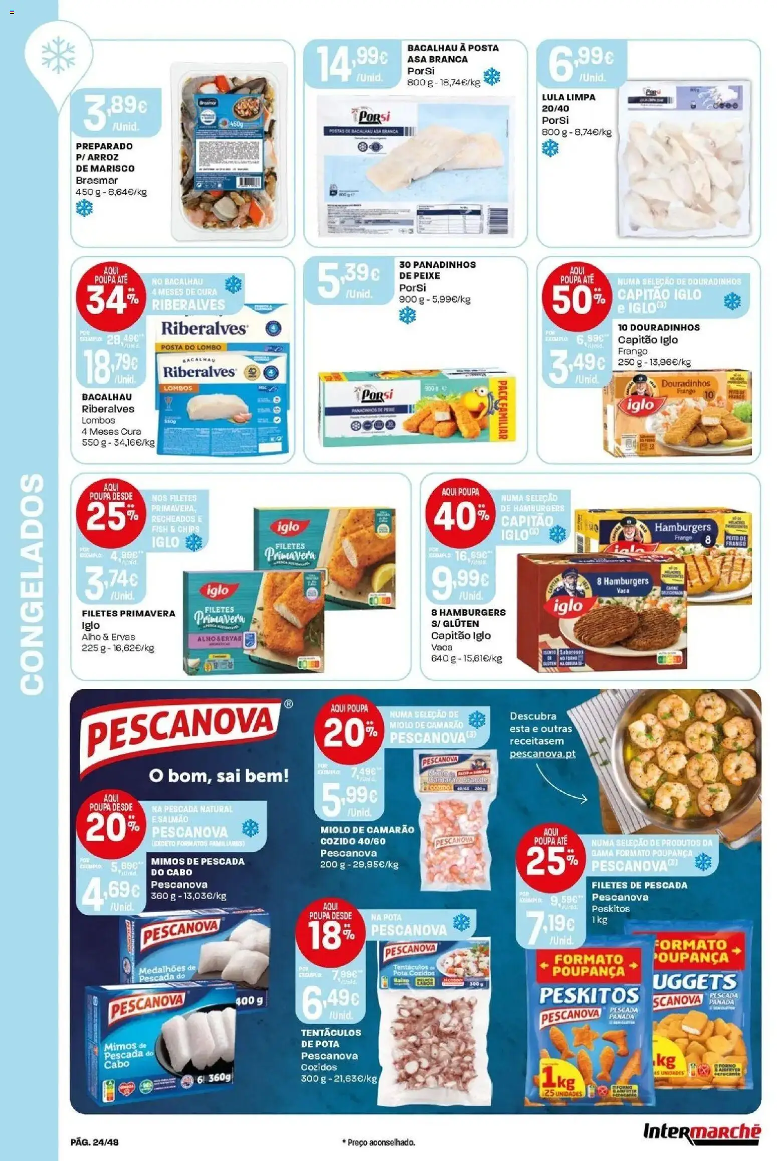 Intermarché Isto é que são preços BAIXOS! │ válido de 18/06/2026 | Página: 24 | Produtos: Forno, Pescada, Camarão, Carne