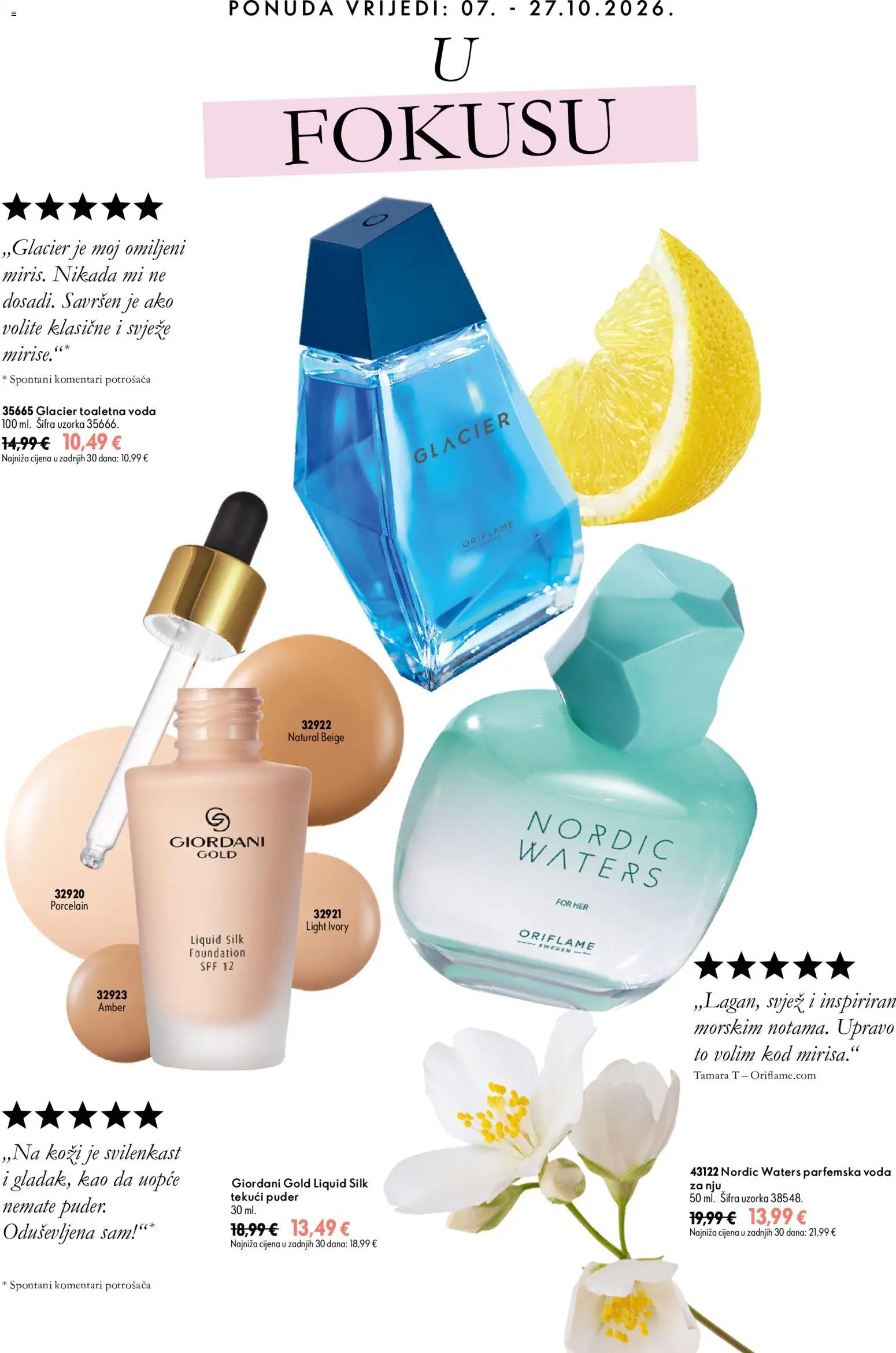 Oriflame katalog | vrijedi od 07.10.2026 | Stranica: 2 | Proizvodi: Puder, Voda