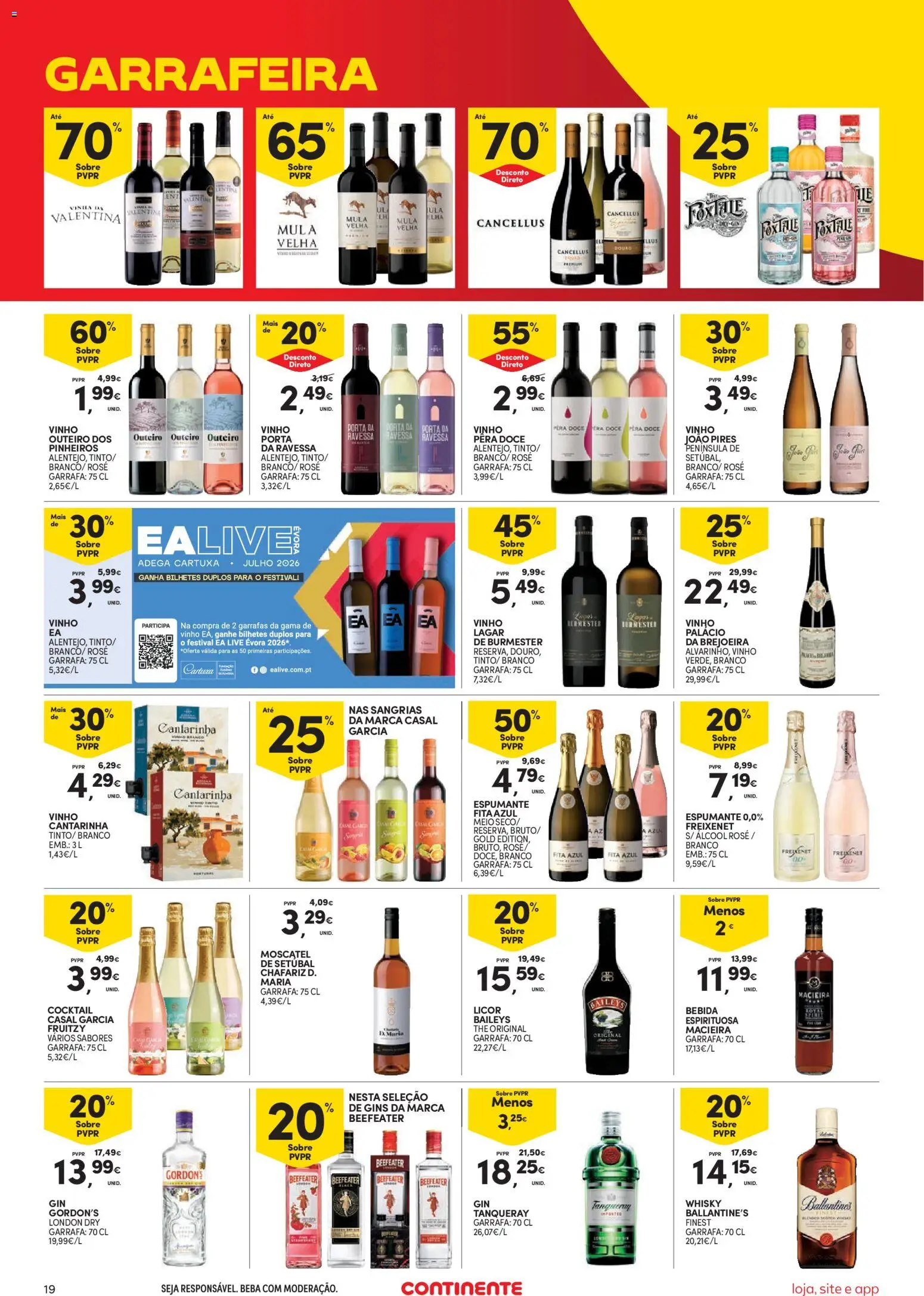 Continente Semanal Continente Bom Dia │ válido de 12.05.2026 | Página: 19 | Produtos: Porta, Licor, Gin, Bebida