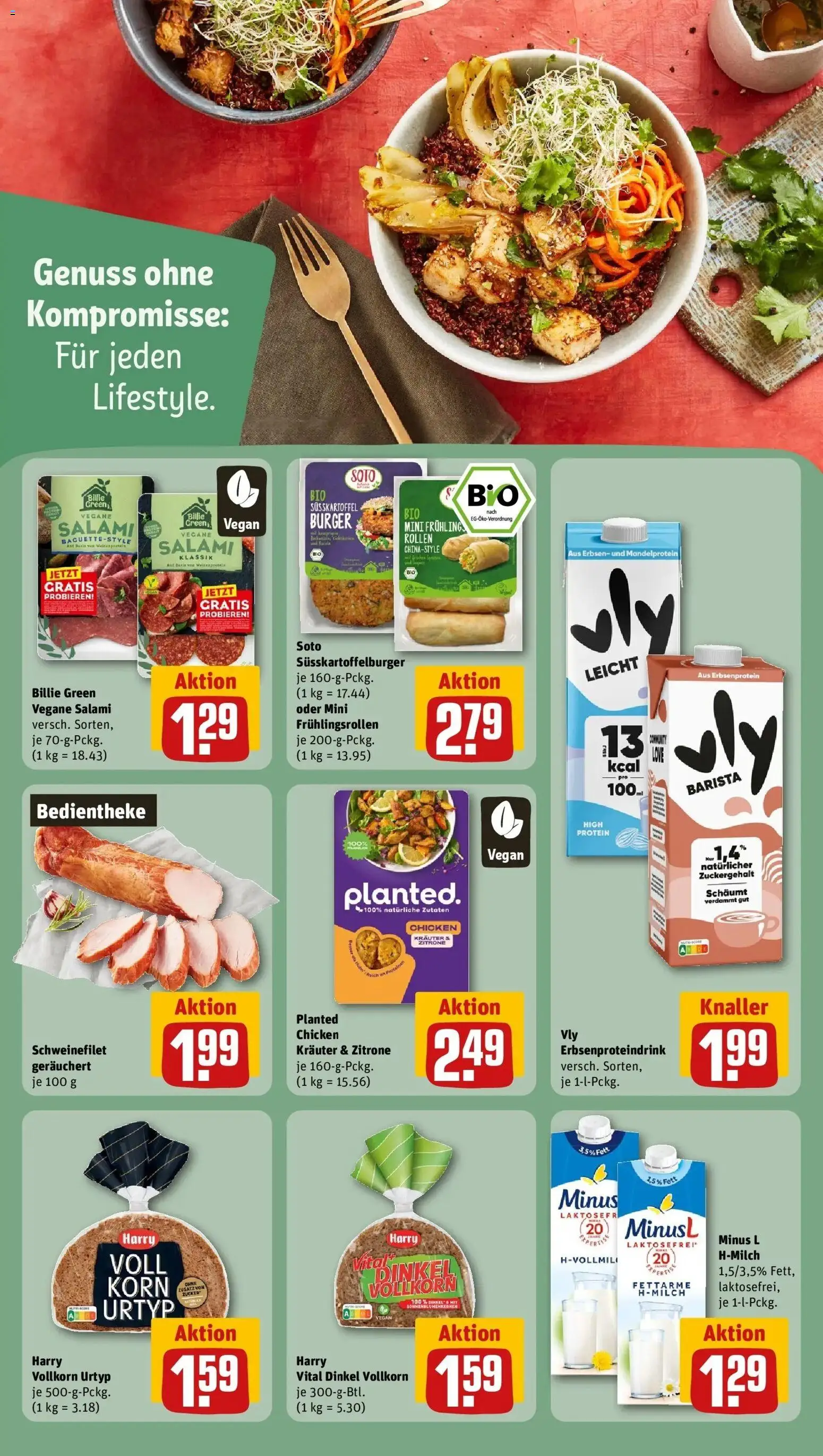 Rewe Prospekt Habichtswald/Ehlen	 – gültig ab 02.03.2026 | Seite: 21 | Produkte: Milch, Burger, Zitrone, Erbsen
