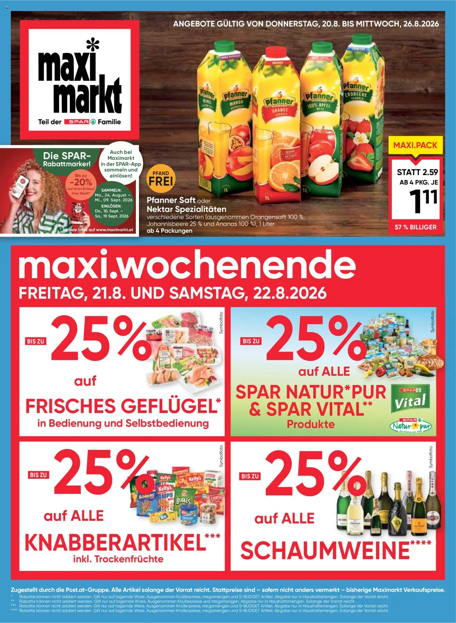 Maximarkt Flugblatt gültig ab 20.08.2026 | Seite: 1 | Produkte: Trockenfrüchte, Saft, Ananas