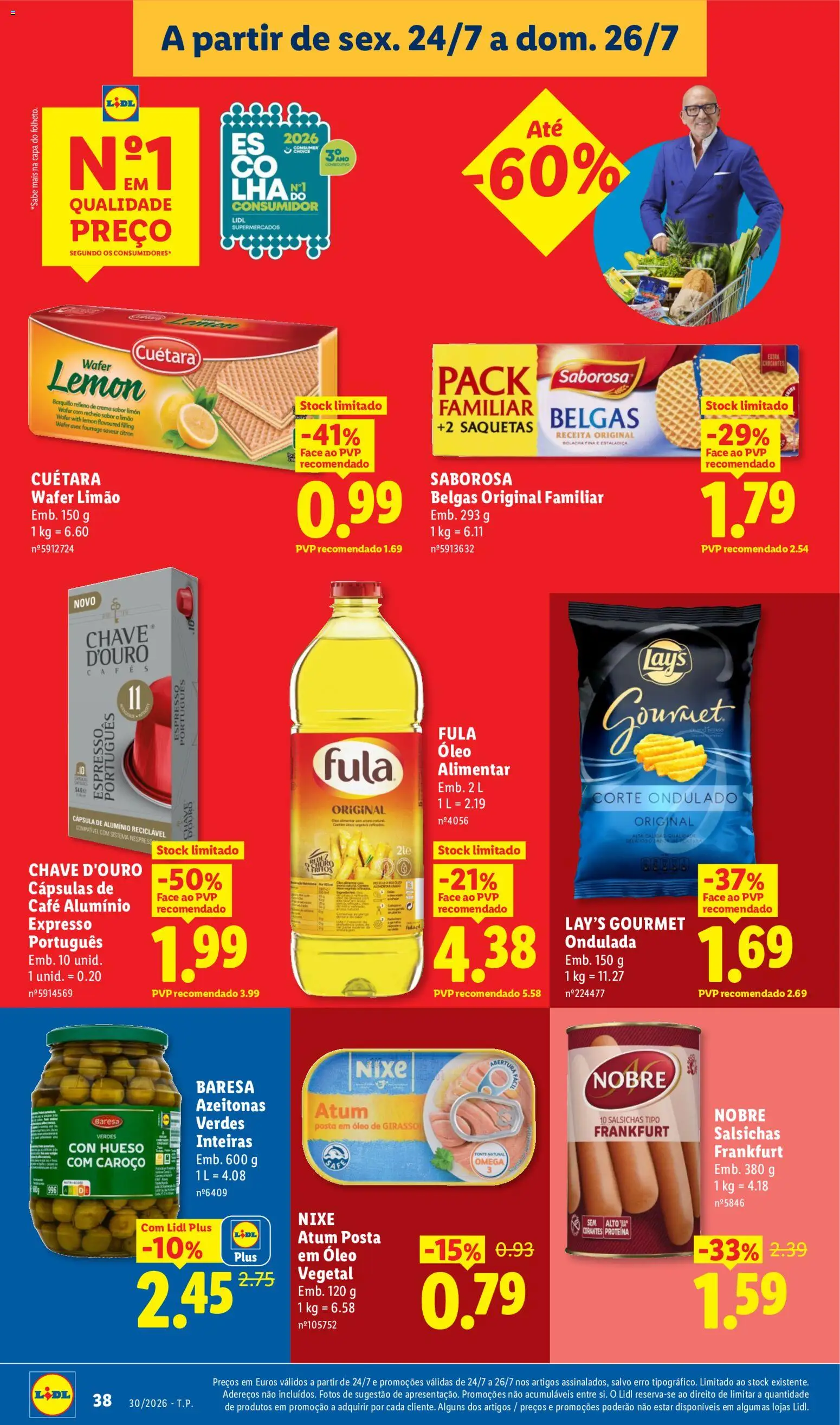 Lidl folheto │ válido de 20/07/2026 | Página: 38 | Produtos: Ómega, Nespresso, Salsichas, Proteina