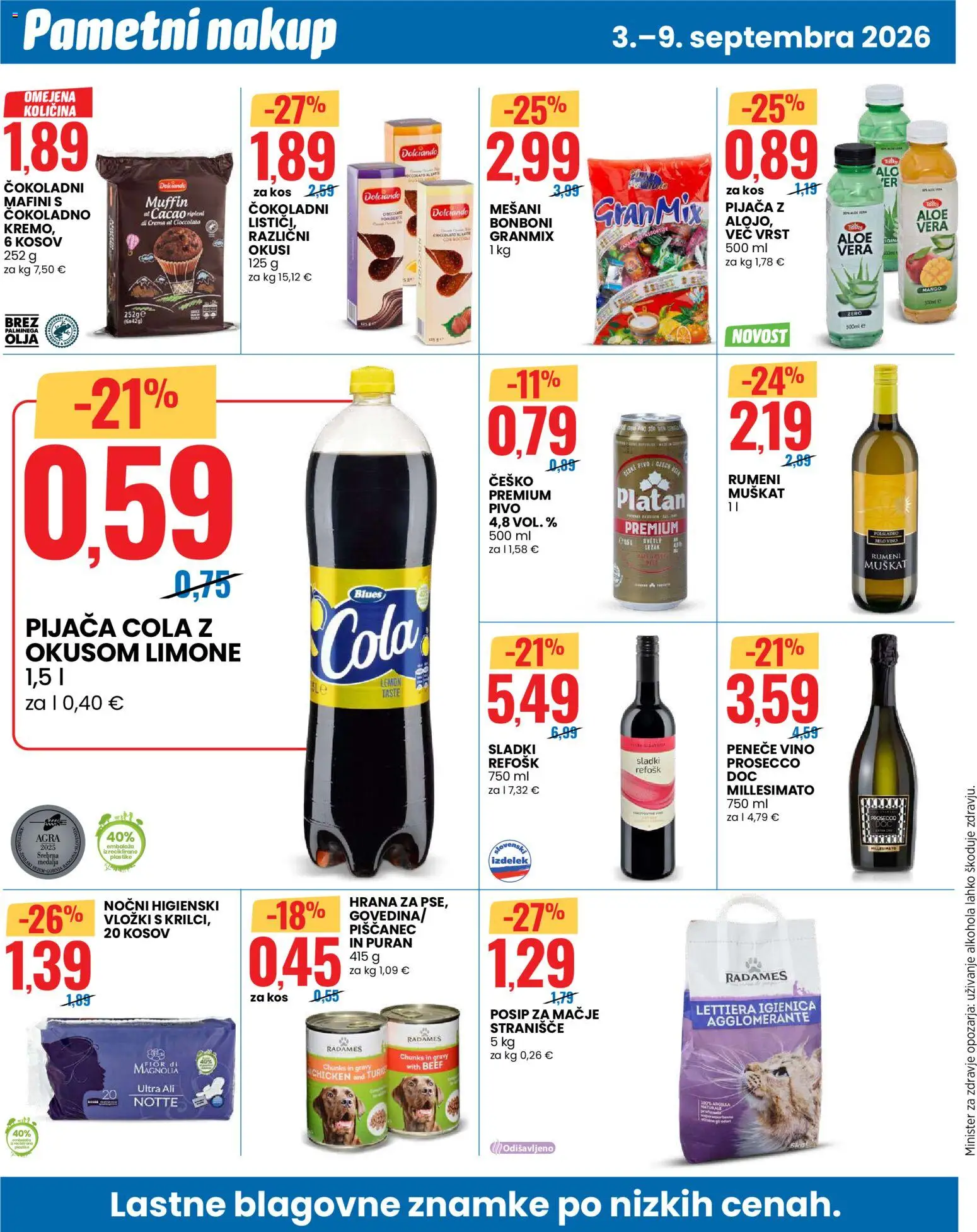 Novi Eurospin katalog ponudbe – veljaven od 03.09.2026 | Stran: 10 | Izdelki: Higienski vložki, Vložki, Stranisce, Vino