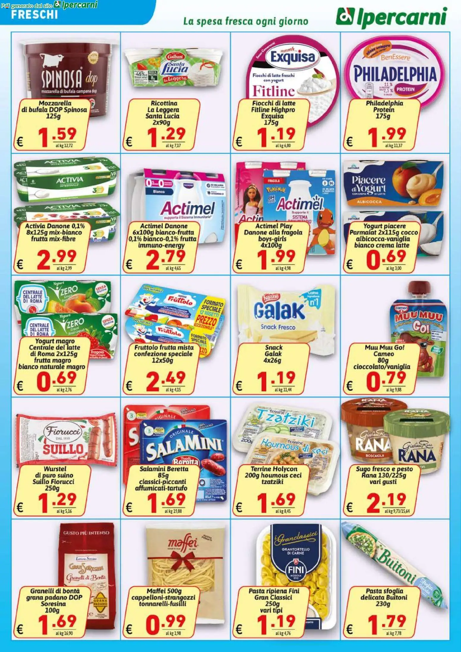 Volantino Ipercarni del 22/07/2026 | Pagina: 10 | Prodotti: Pasta sfoglia, Fiocchi, Pesto, Grana Padano