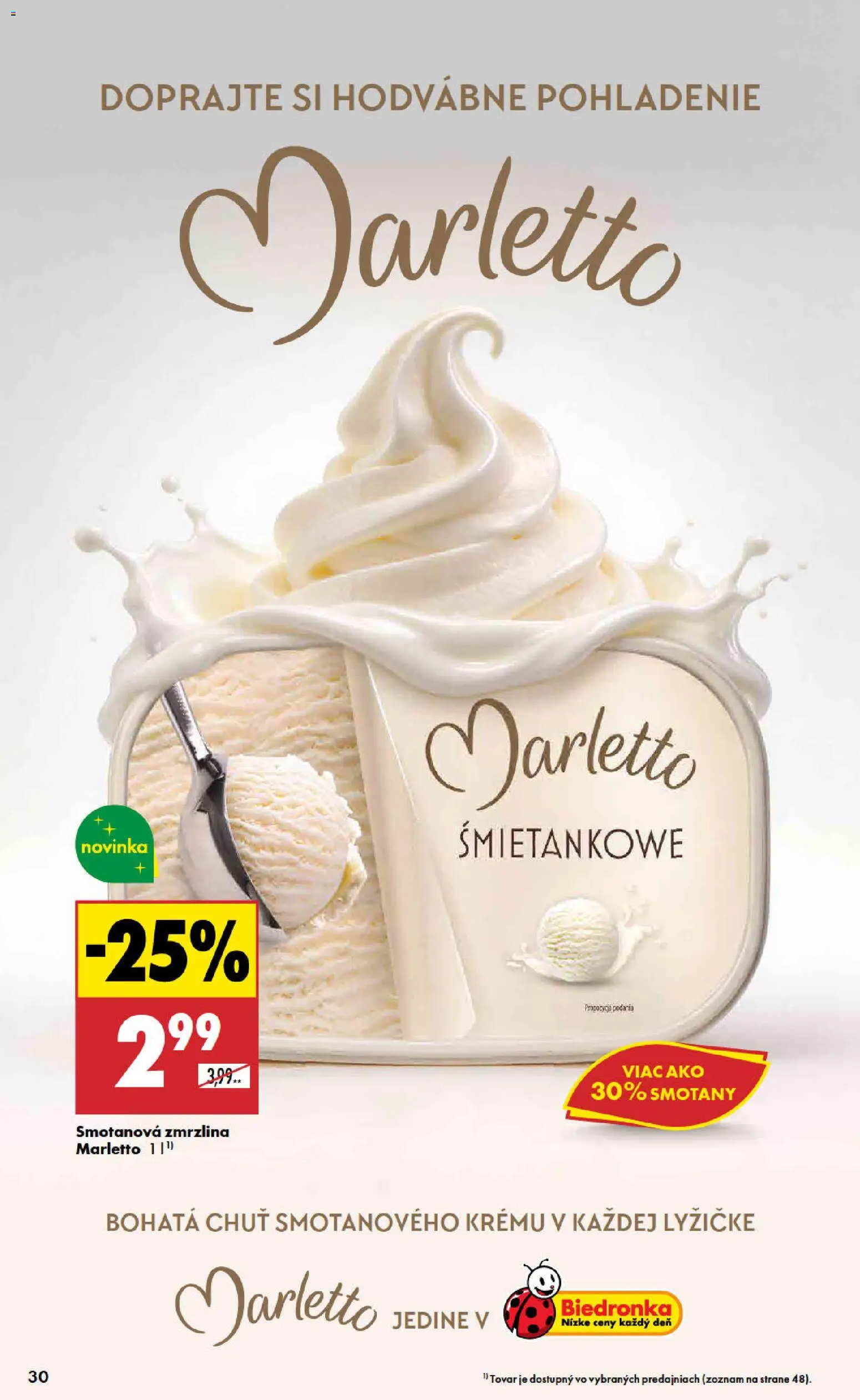 Nové Biedronka akcie – leták je platný od 07.05.2026 | Strana: 30 | Produkty: Zmrzlina