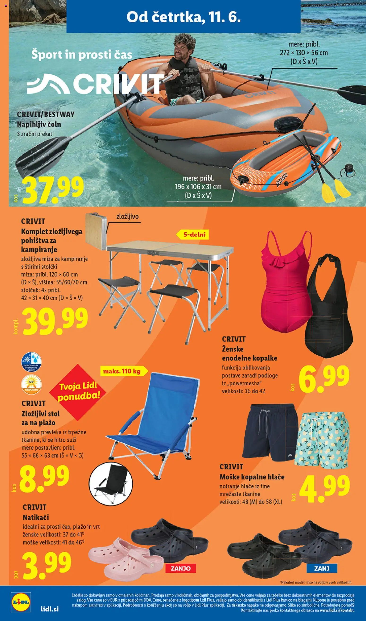 Novi Lidl katalog ponudbe – veljaven od 11.06.2026 | Stran: 36 | Izdelki: Miza, Stol, Suši, Kopalke