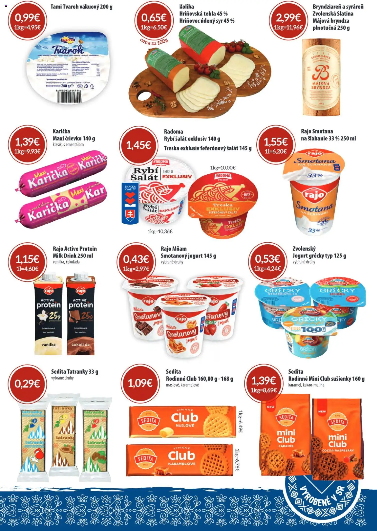 Nové Sintra akcie – leták je platný od 07.05.2026 | Strana: 5 | Produkty: Syr, Jogurt, Bryndza, Tvaroh