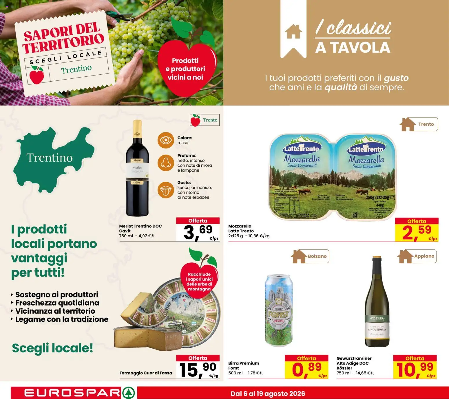 Volantino Eurospar del 01/08/2026 | Pagina: 10 | Prodotti: Erbe, Birra, Formaggio, Profumo