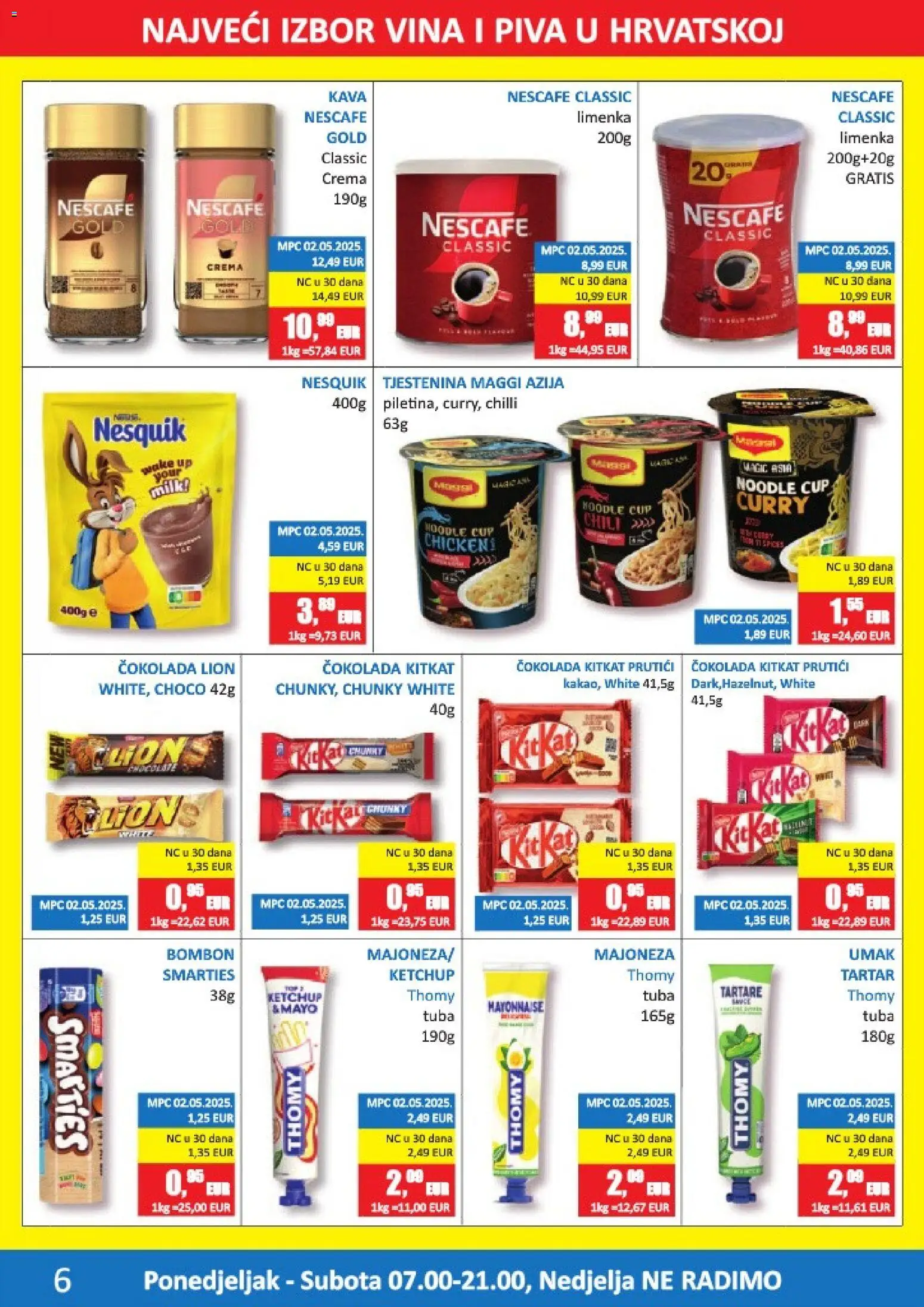 Vrutak katalog | vrijedi od 11.05.2026 | Stranica: 6 | Proizvodi: Kava, Čokolada, Nesquik, Curry