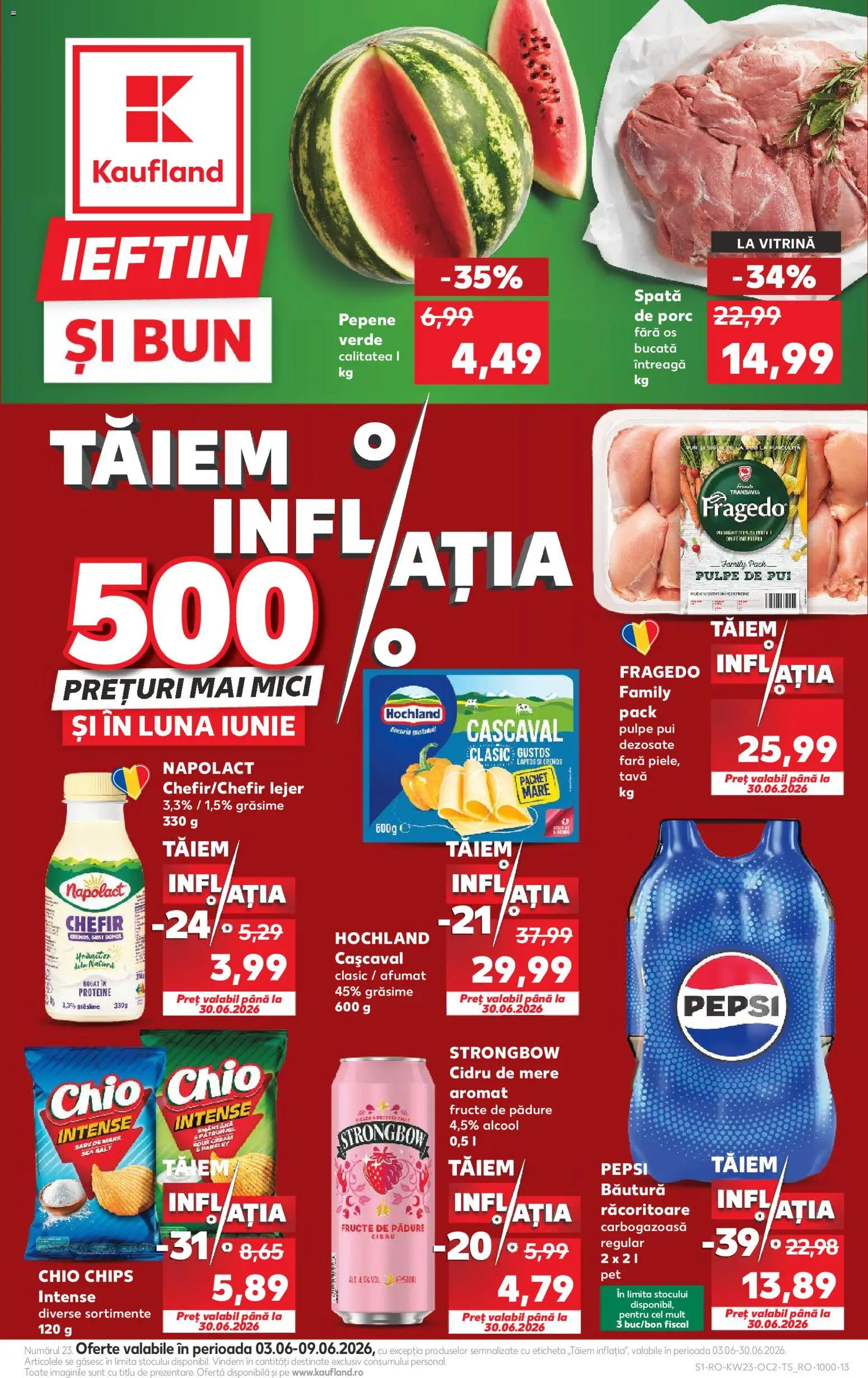 Kaufland RO akciós ujság - amely érvényes a következő dátumtól: 03.06.2026 | Oldal: 1 | Termékek: Chips, Pepsi