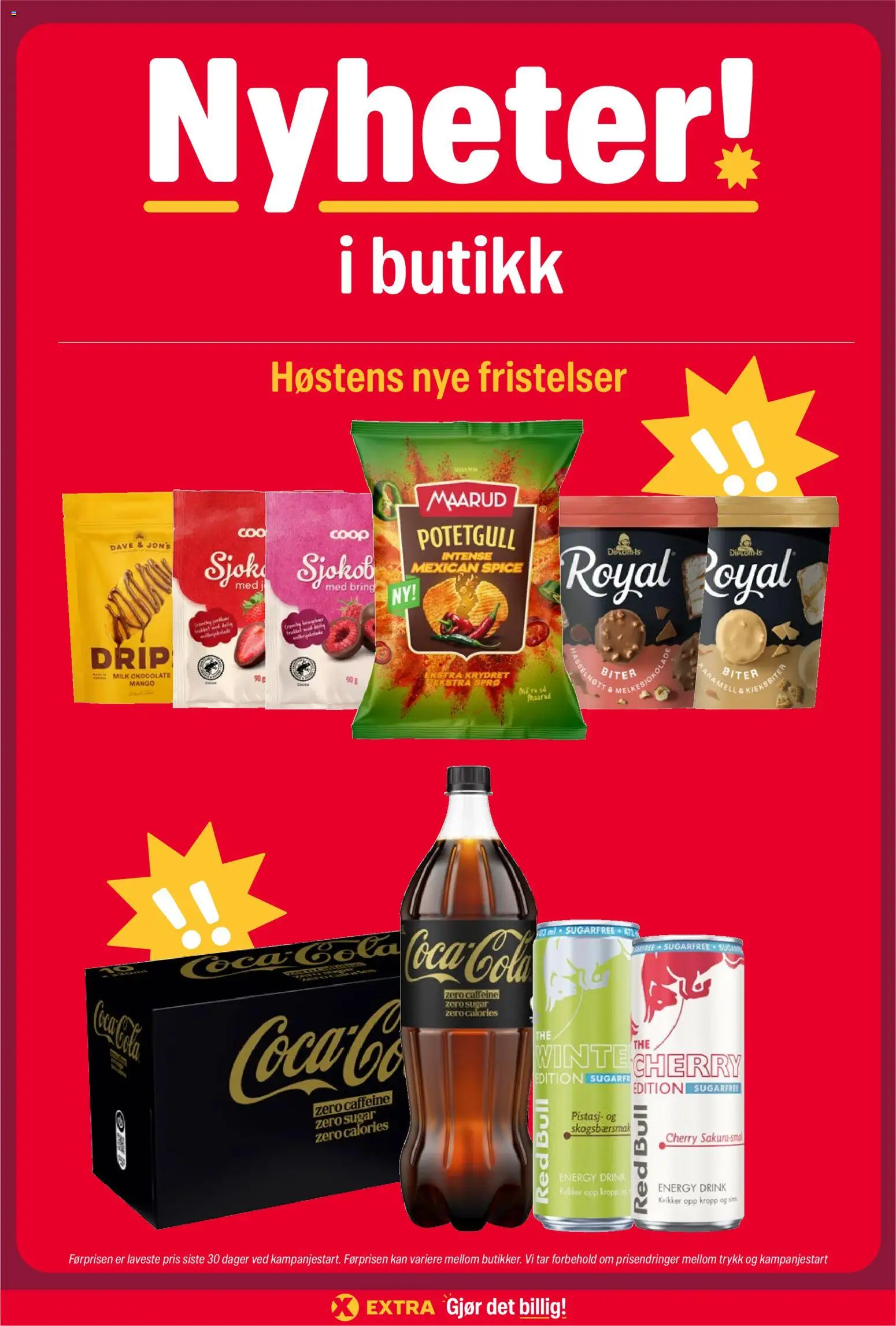 {H1} | Side: 24 | Produkter: Red bull, Ved, Potetgull, Coca Cola
