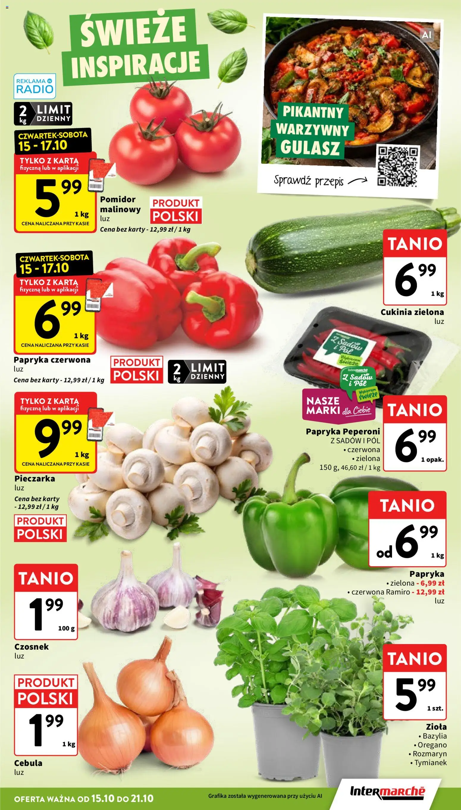 Intermarche gazetka od 15.10.2026 | Strona: 9 | Produkty: Karta, Oregano, Cebula, Bazylia