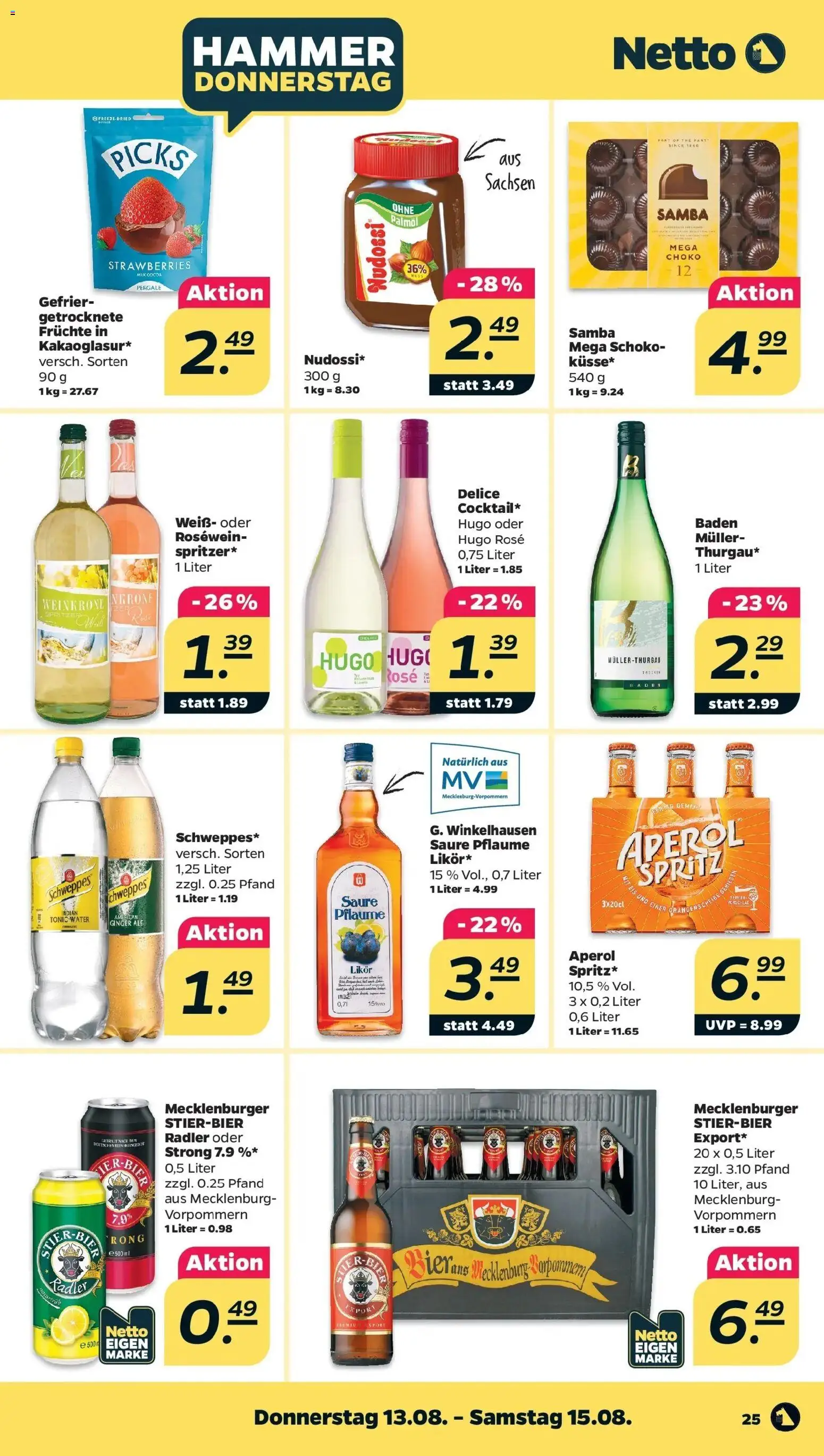 Netto - Netto APS : Wochenangebote ab 10.08.2026 → Angebote nächste Woche | Seite: 29 | Produkte: Orangen, Radler, Aperol, Hugo