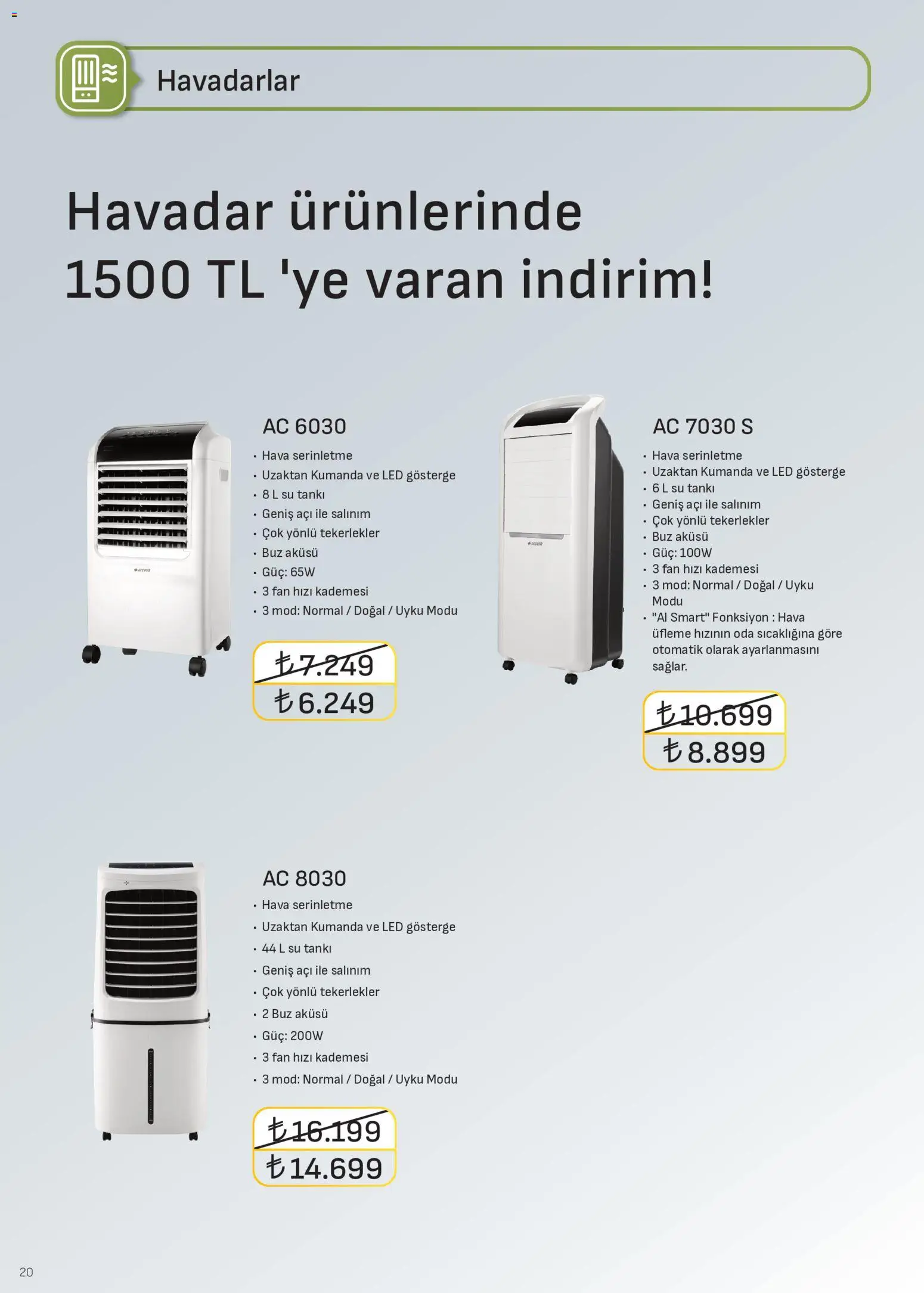 Arçelik - İklimlendirme Kataloğu - 17 Ağustos 2026 tarihinden itibaren geçerlidir | Sayfa: 20