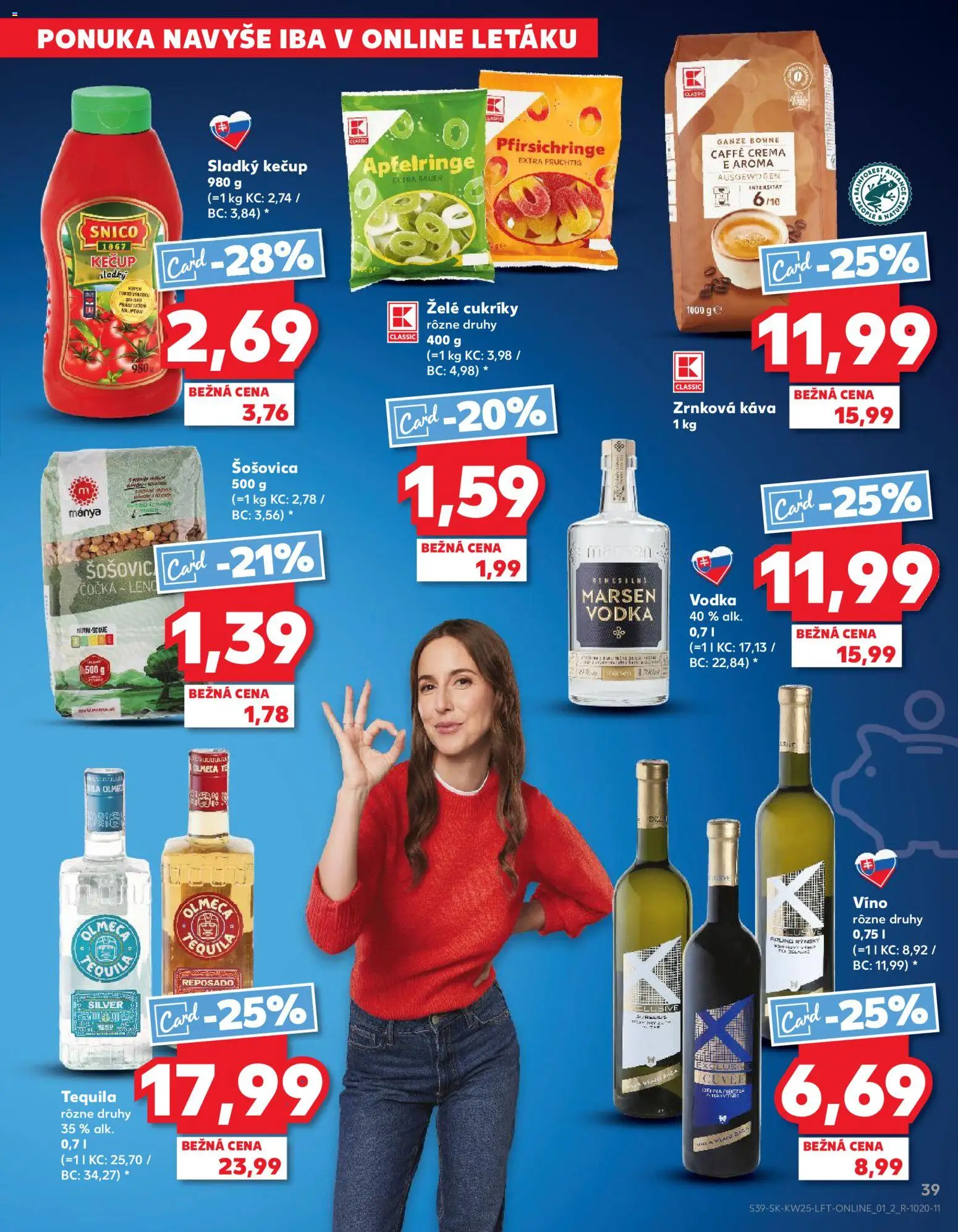 Nové Kaufland akcie – leták je platný od 18.06.2026 | Strana: 39 | Produkty: Víno, Šošovica, Kečup, Vodka