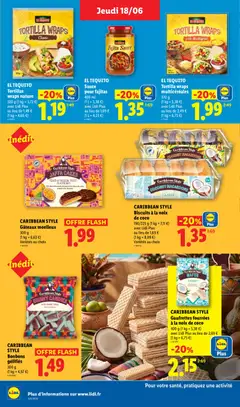 LIDL - Prévisualisation de EL TEQUITO Tortillas wraps nature, 320 g (1 kg = 3,72 €) avec Lidl Plus au lieu de 1,49 € (1 kg = 4,66 €) valide à partir de 18.06.2026 | Page: 18