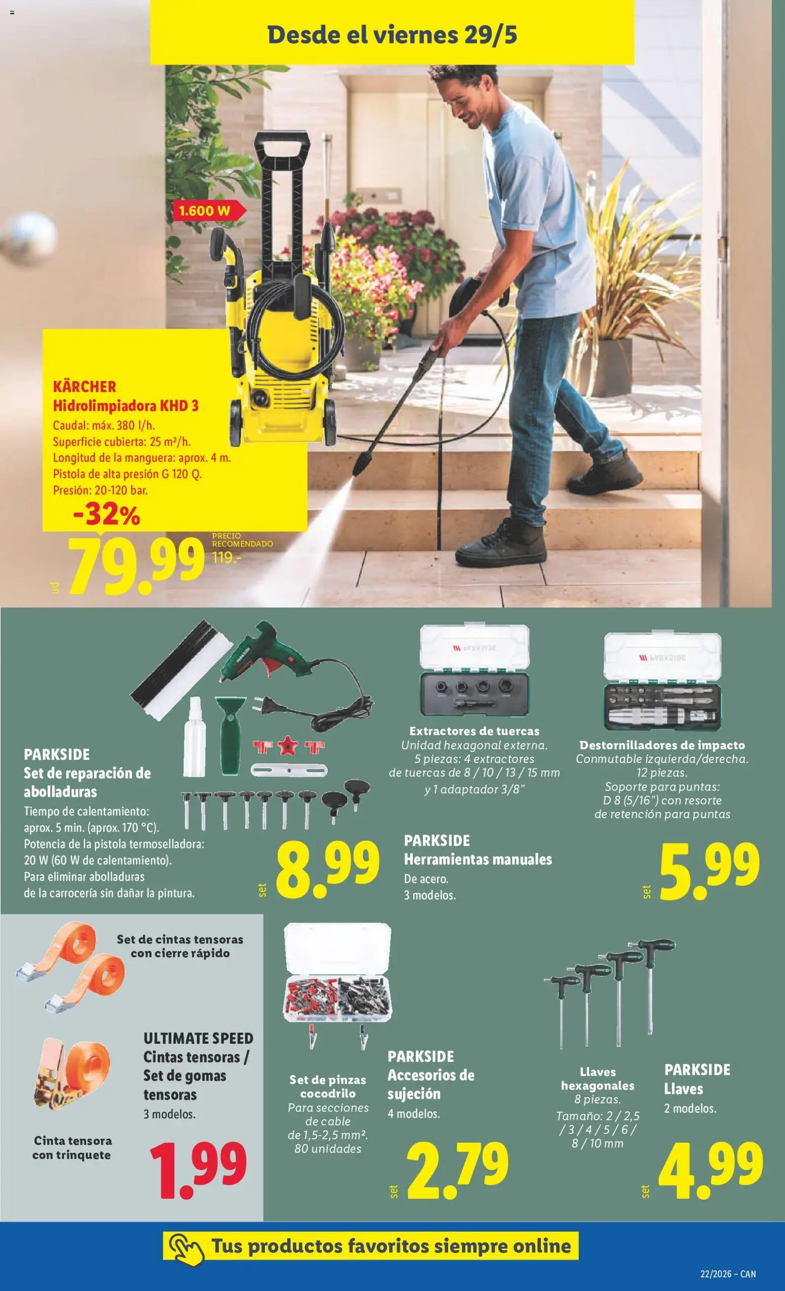 Lidl folleto de bazar │ válido desde el 25.05.2026 | Página: 25 | Productos: Hidrolimpiadora, Κάππαρη, Cable, Adaptador