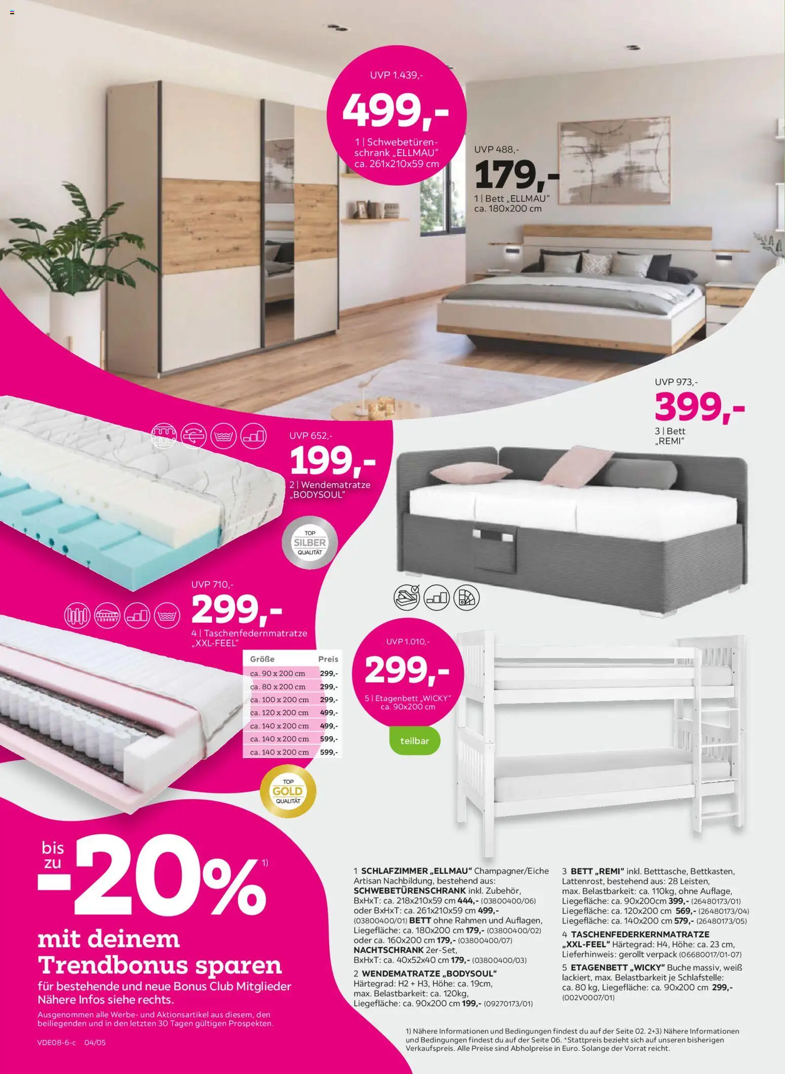Mömax Prospekt – gültig ab 10.08.2026 | Seite: 4 | Produkte: Bett, Schwebetürenschrank, Schrank