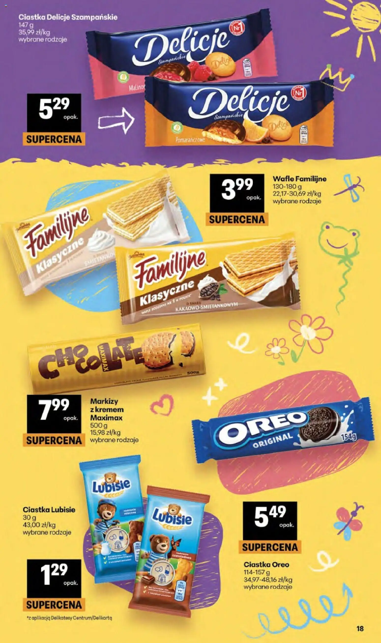 Delikatesy Centrum gazetka - Sklepy Własne od 03.06.2026 | Strona: 18 | Produkty: Wafle, Delikatesy, Ciastka Oreo, Ciastka