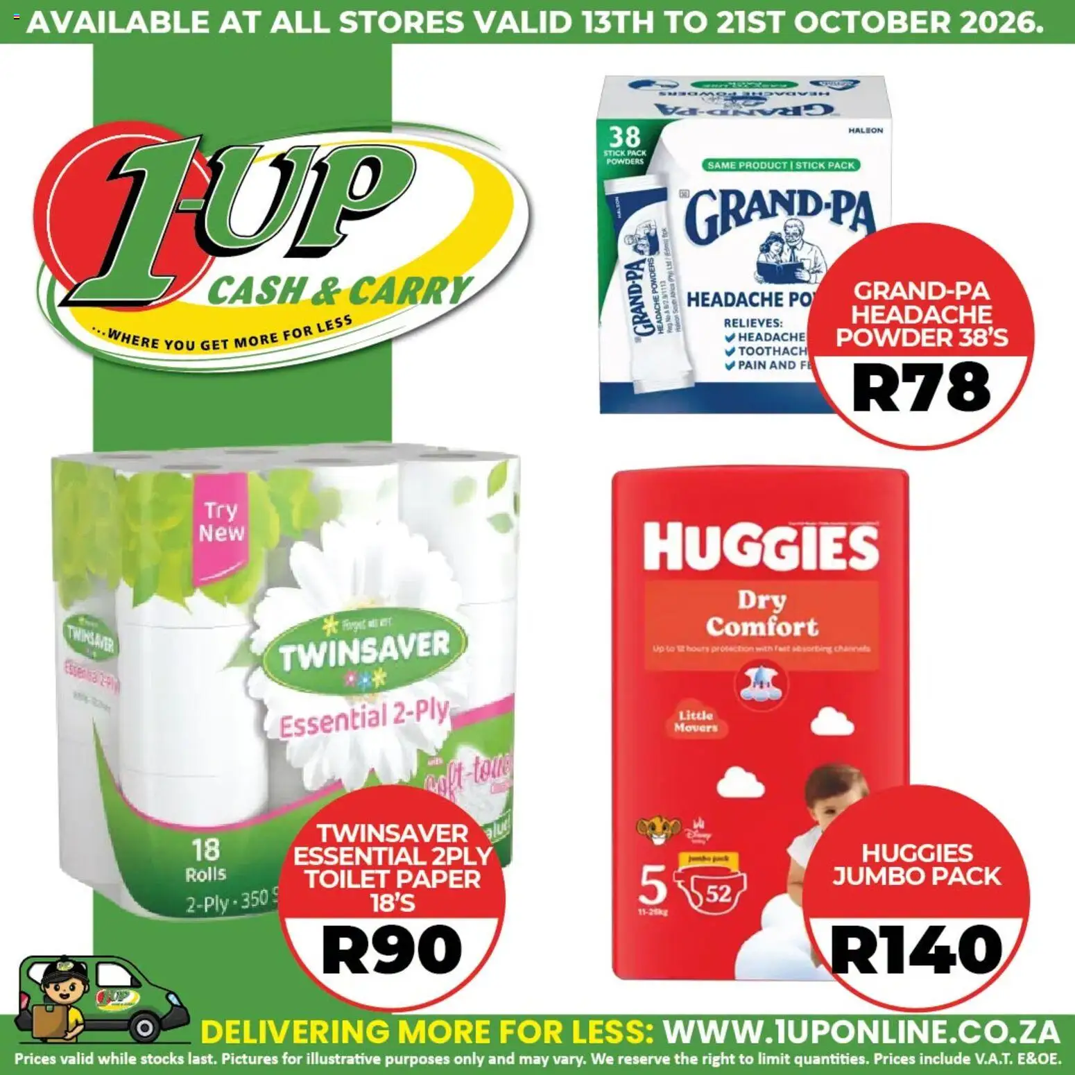 New 1UP Cash & Carry catalogue – valid from 13/10/2026 | Page: 4 | Products: Toilet, Powder, Paper, Toilet paper