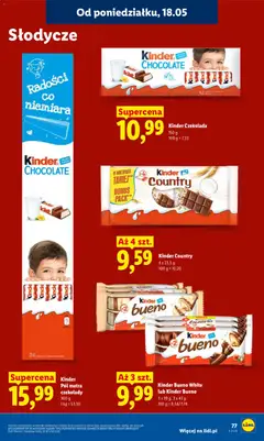 Pogląd oferty "Kinder Czekolada, 150 g Kinder Chocolate" - ważna od 18.05.2026 | Strona: 81