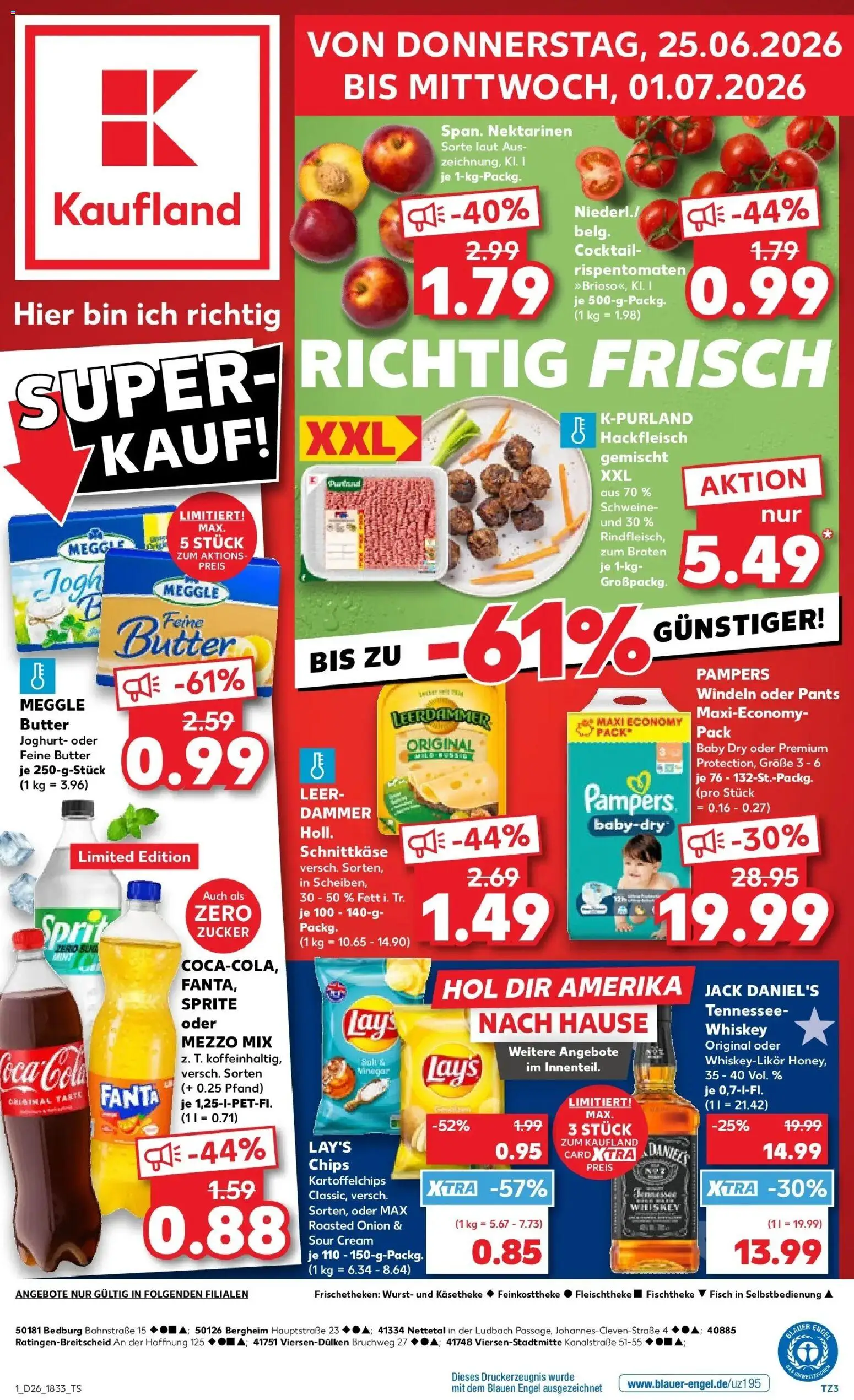 Kaufland Prospekt Bergheim – gültig ab 22.06.2026 | Seite: 10 | Produkte: Joghurt, Pampers, Zucker, Hackfleisch