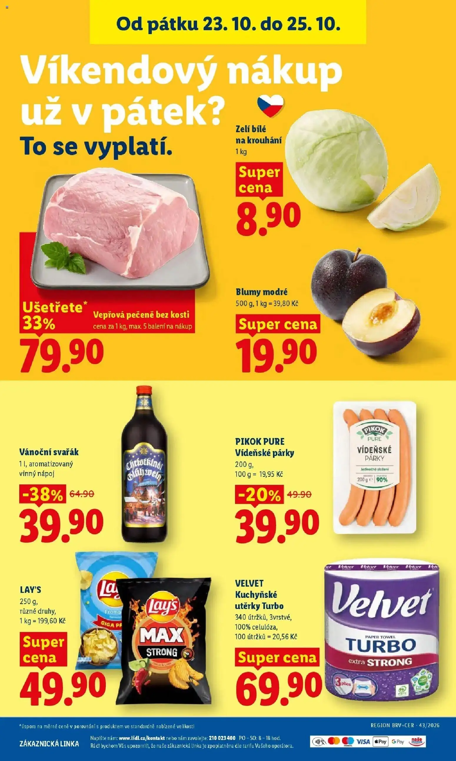 Lidl leták od 22.10.2026 - Nový akční leták | Strana: 51 | Produkty: Vepřová pečeně, Zelí, Velvet, Lay's