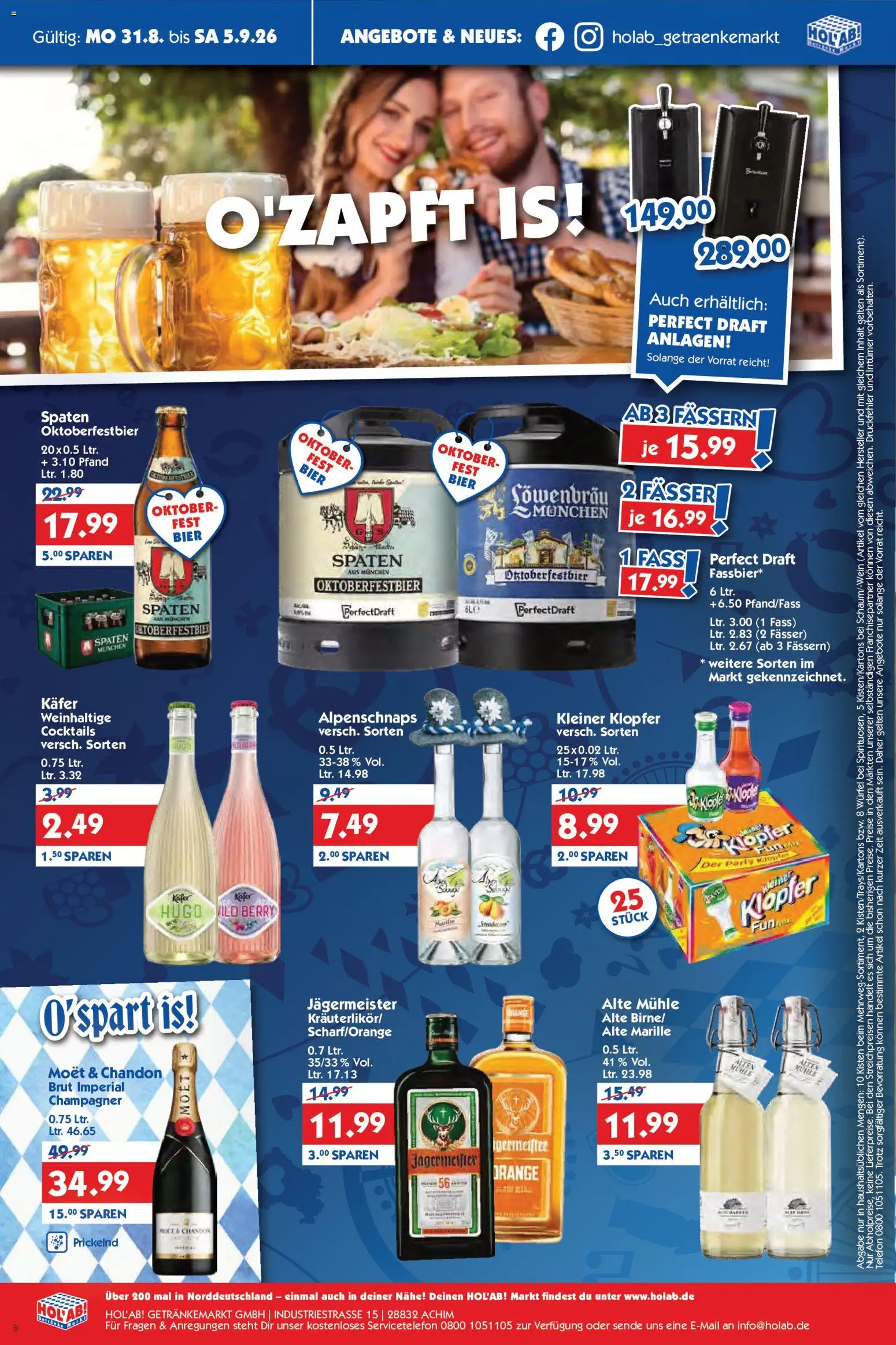 HOL’AB! Prospekt – gültig ab 31.08.2026 | Seite: 8 | Produkte: Mühle, Bier, Jägermeister, Birne