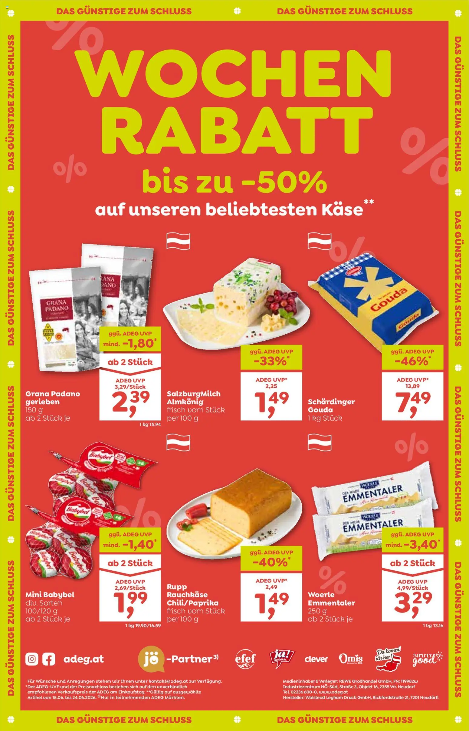 ADEG Flugblatt gültig ab 18.06.2026 | Seite: 12 | Produkte: Käse