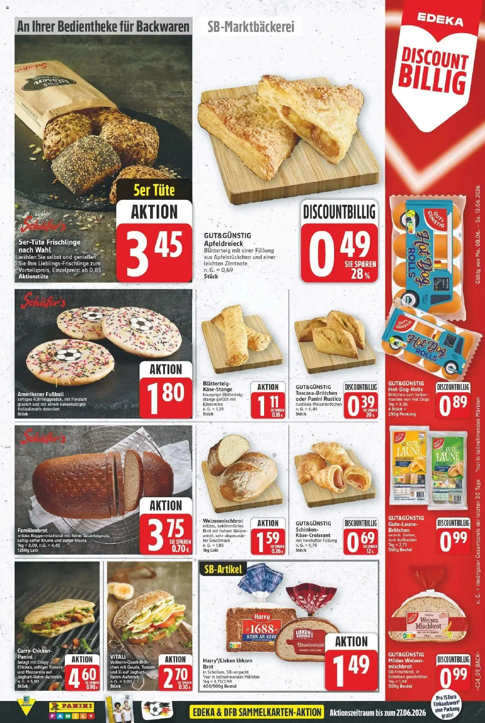 E center Prospekt Bitterfeld-Wolfen – gültig ab 08.06.2026 | Seite: 9 | Produkte: Mozzarella, Fußball, Brot, Schinken