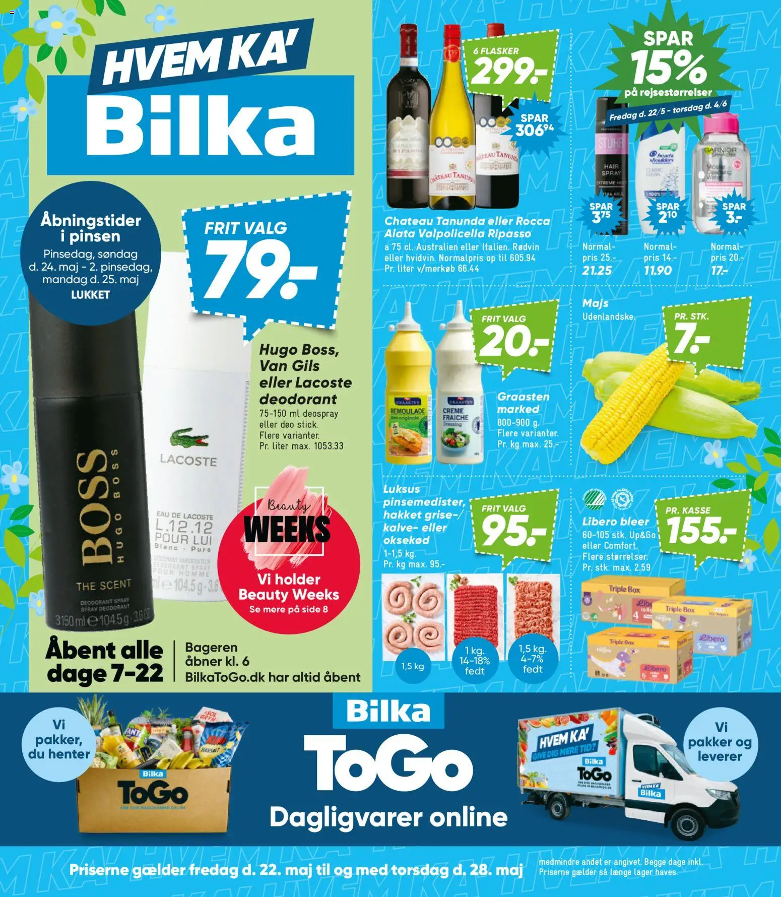 Bilka tilbudsavis – gyldig fra 22.05.2026 | Side: 1 | Produkter: Creme, Deodorant, Oksekød, Majs