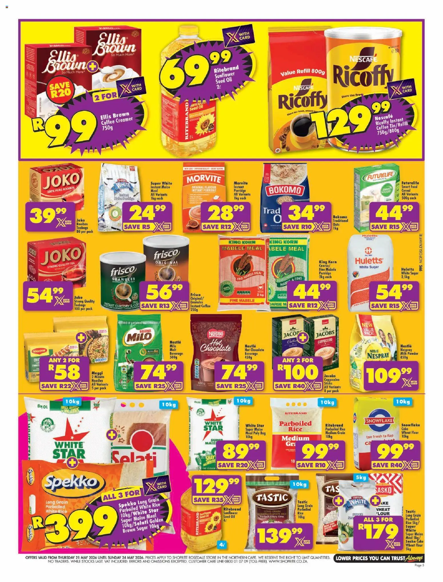 New Shoprite catalogue – valid from 21.05.2026 | Page: 5 | Products: Cake, BB cream, Oats, Coffee