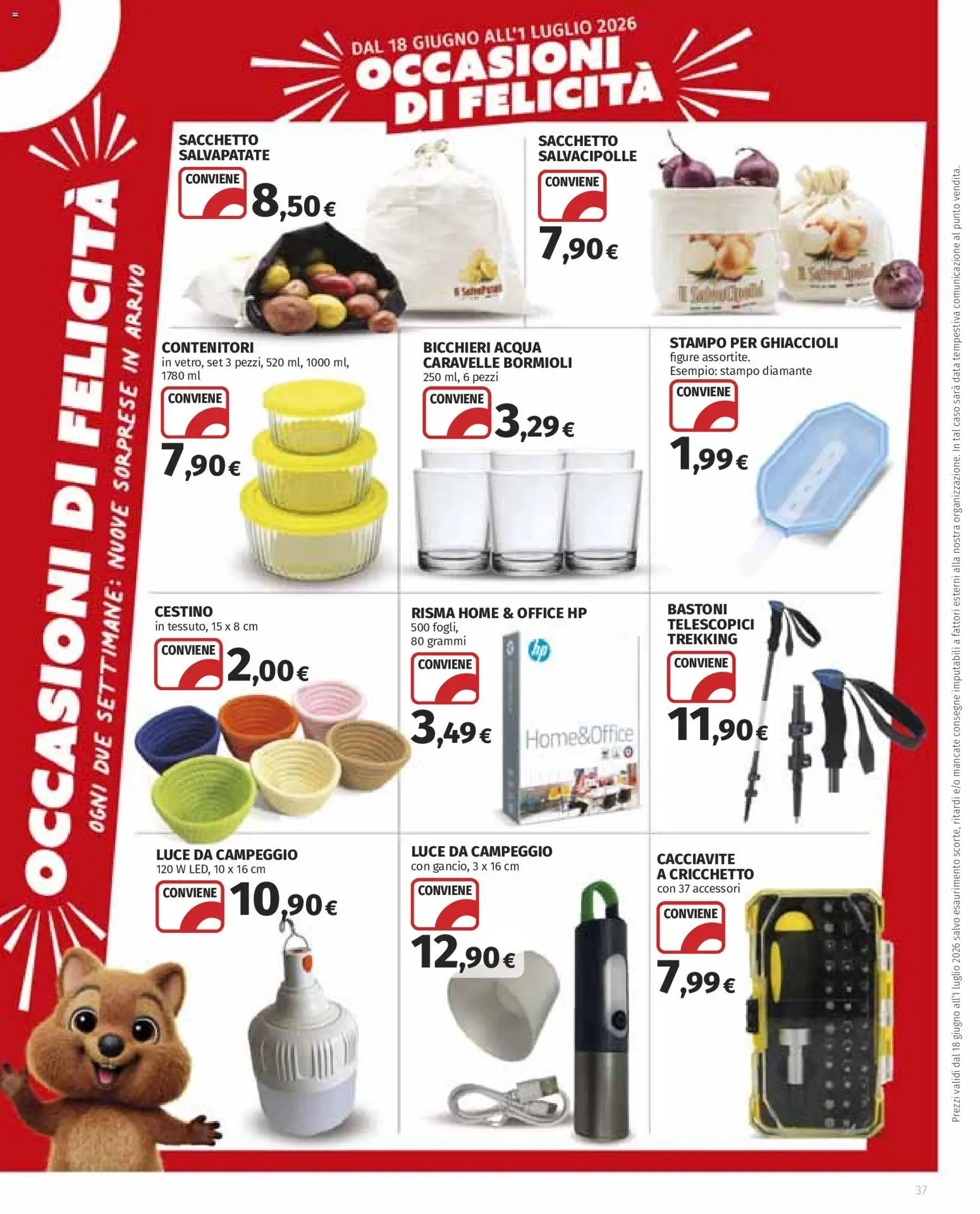 Volantino Ipercoop del 18.06.2026 | Pagina: 37 | Prodotti: Ghiaccioli, Acqua, Data, Cestino
