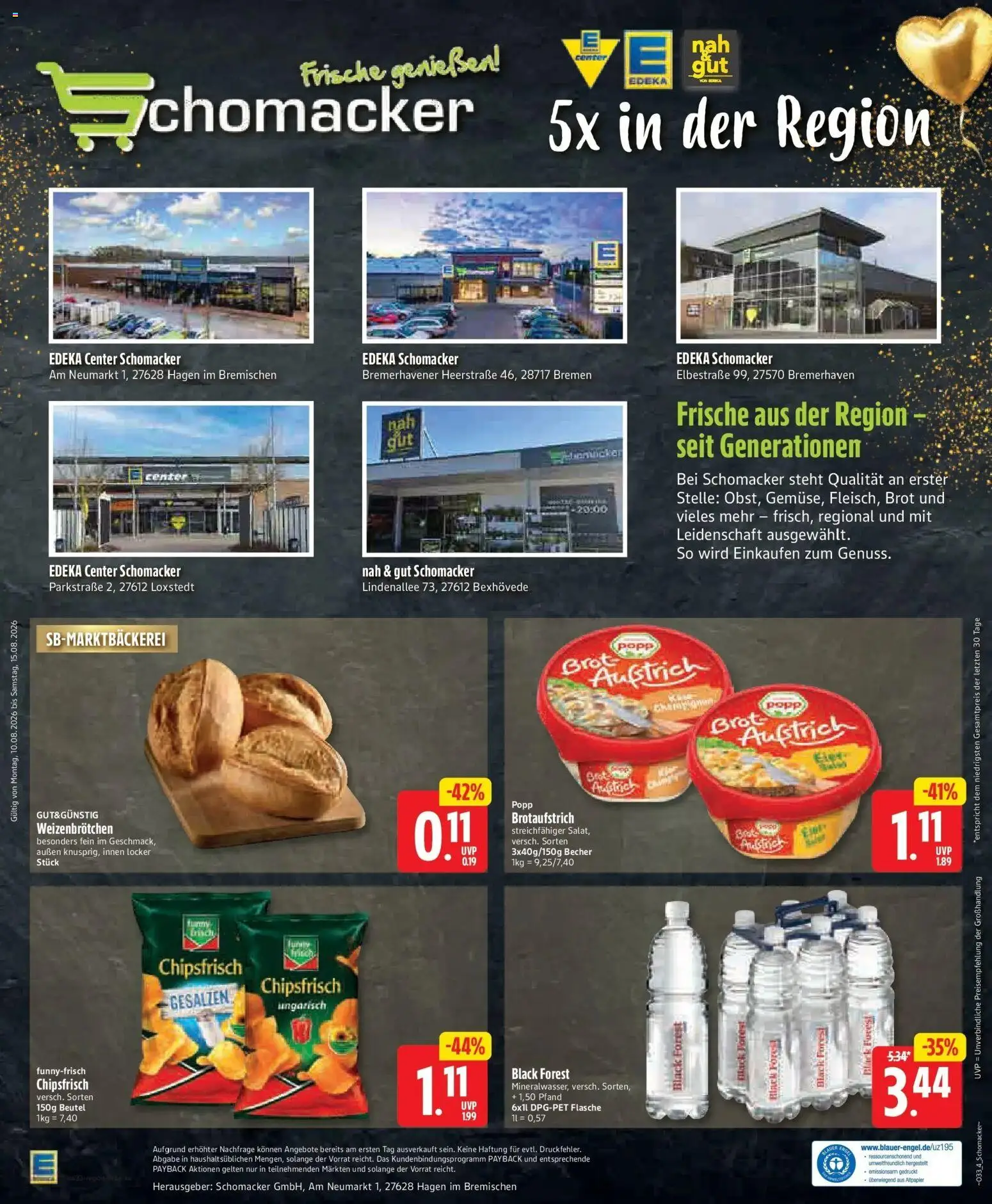 Edeka - Jubiläumshandzettel Schomacker – gültig ab 10.08.2026 | Seite: 25 | Produkte: Brot