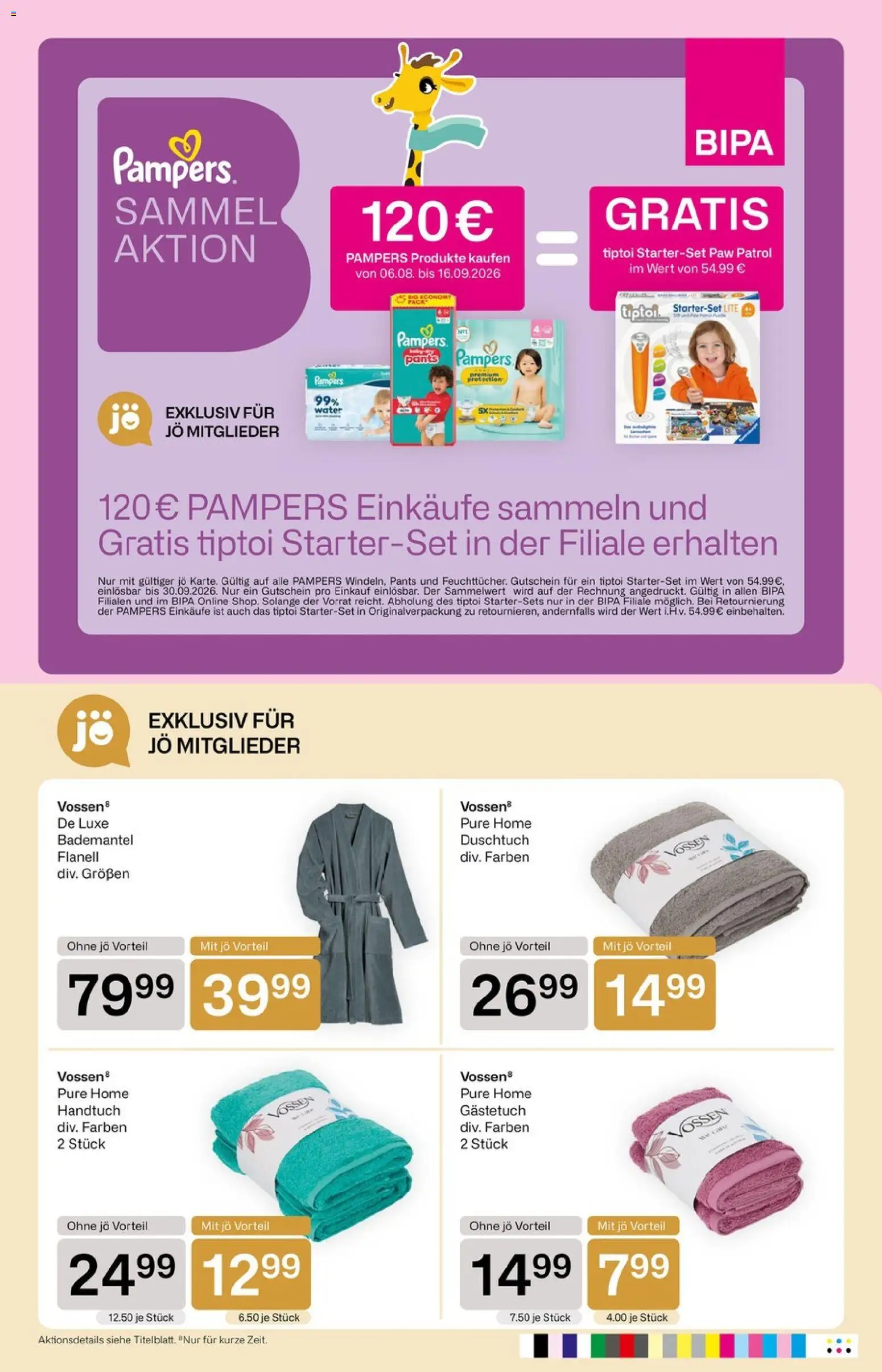 Bipa Flugblatt gültig ab 03.09.2026 | Seite: 6 | Produkte: Bademantel, Pampers