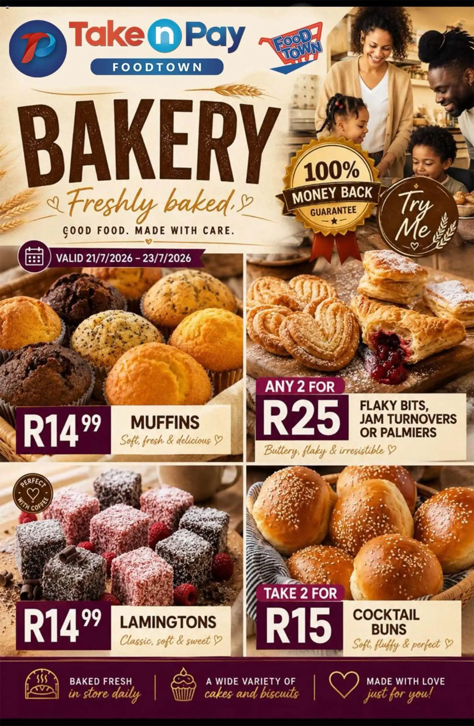 New Take n Pay catalogue – valid from 24/07/2026 | Page: 11 | Products: Muffins, Jam, Biscuits, Coffee