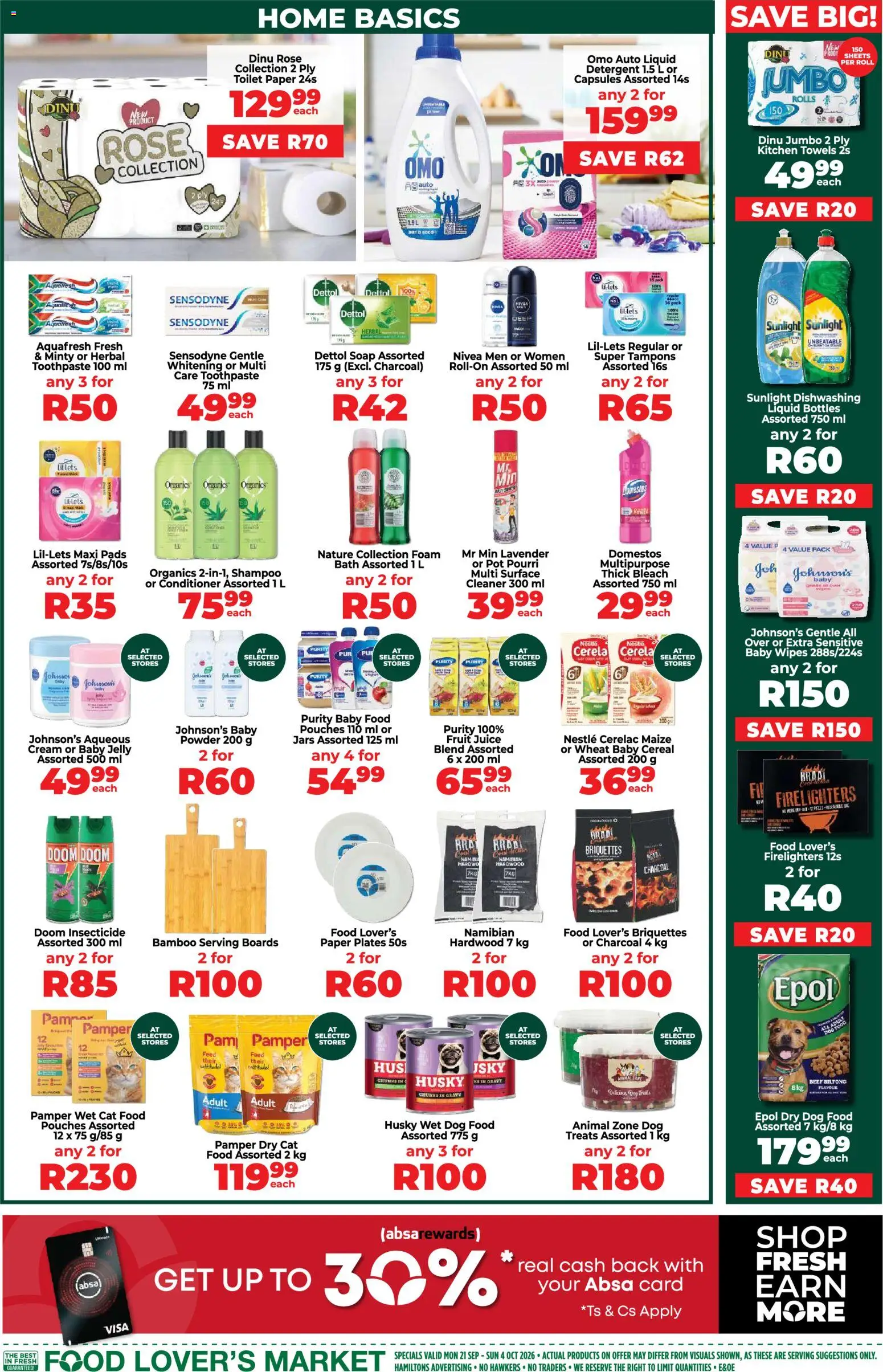 New Food Lover's Market catalogue – valid from 21/09/2026 | Page: 15 | Products: Bleach, Soap, Foam, Paper plates