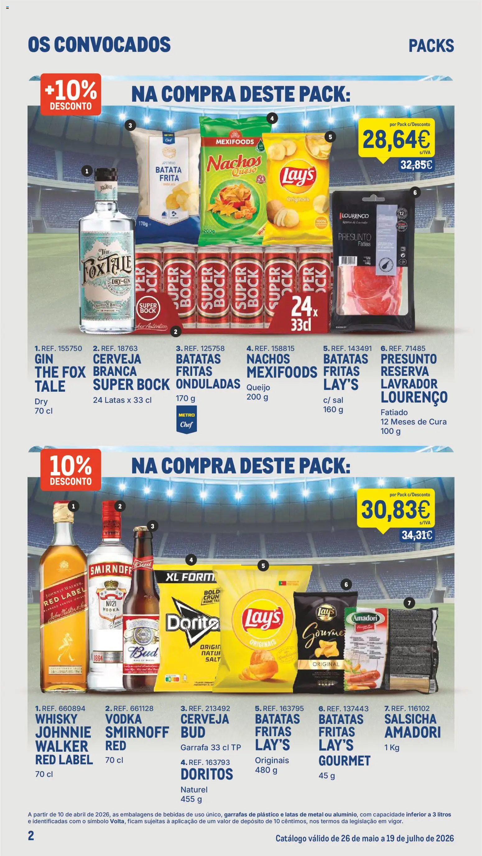Makro Os Convocados │ válido de 26/05/2026 | Página: 2 | Produtos: Super bock, Salsicha, Queijo, Cerveja