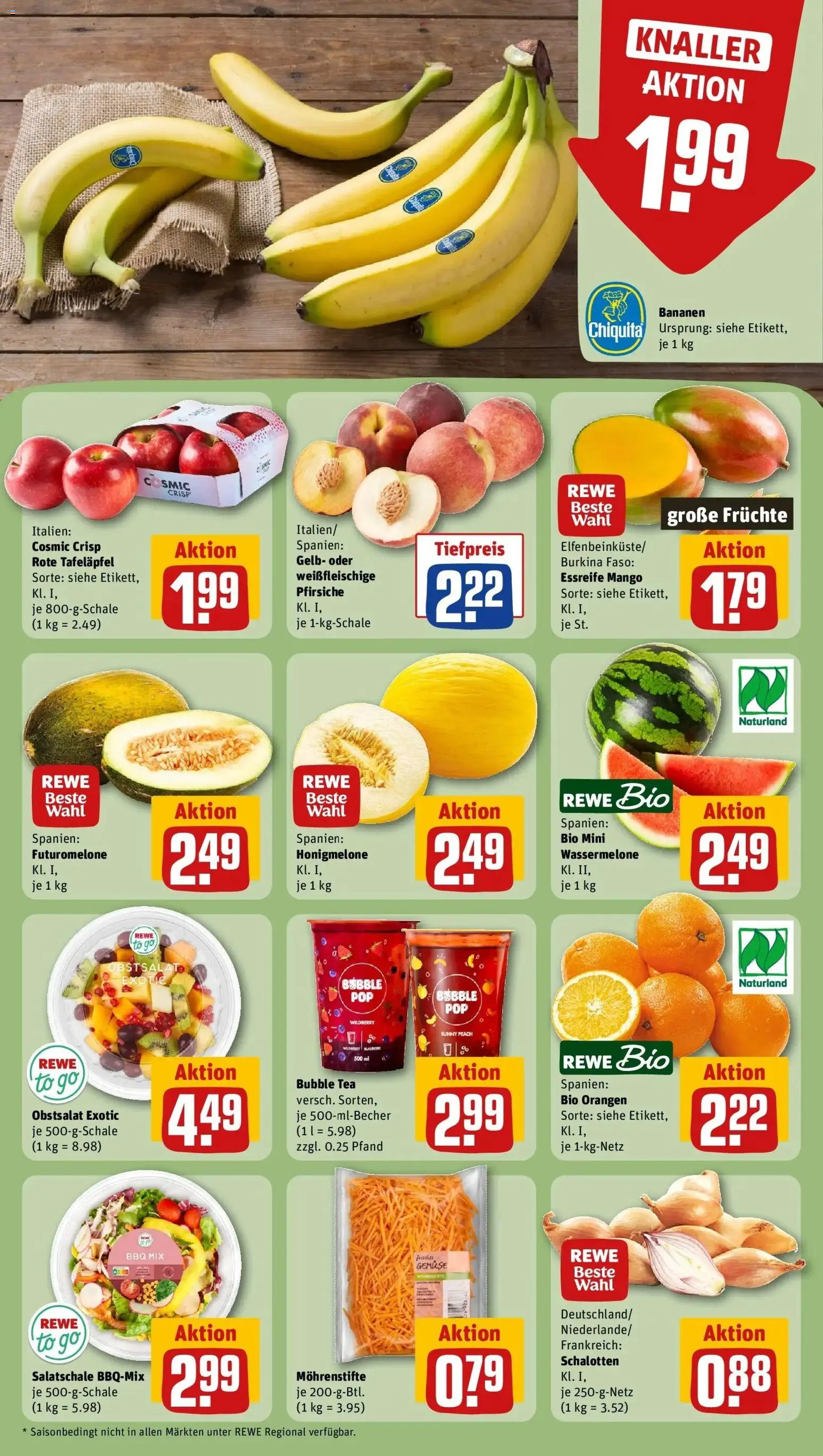 Rewe Prospekt Unna – gültig ab 01.06.2026 | Seite: 4 | Produkte: Bananen, Orangen, Gemüse, Wassermelone