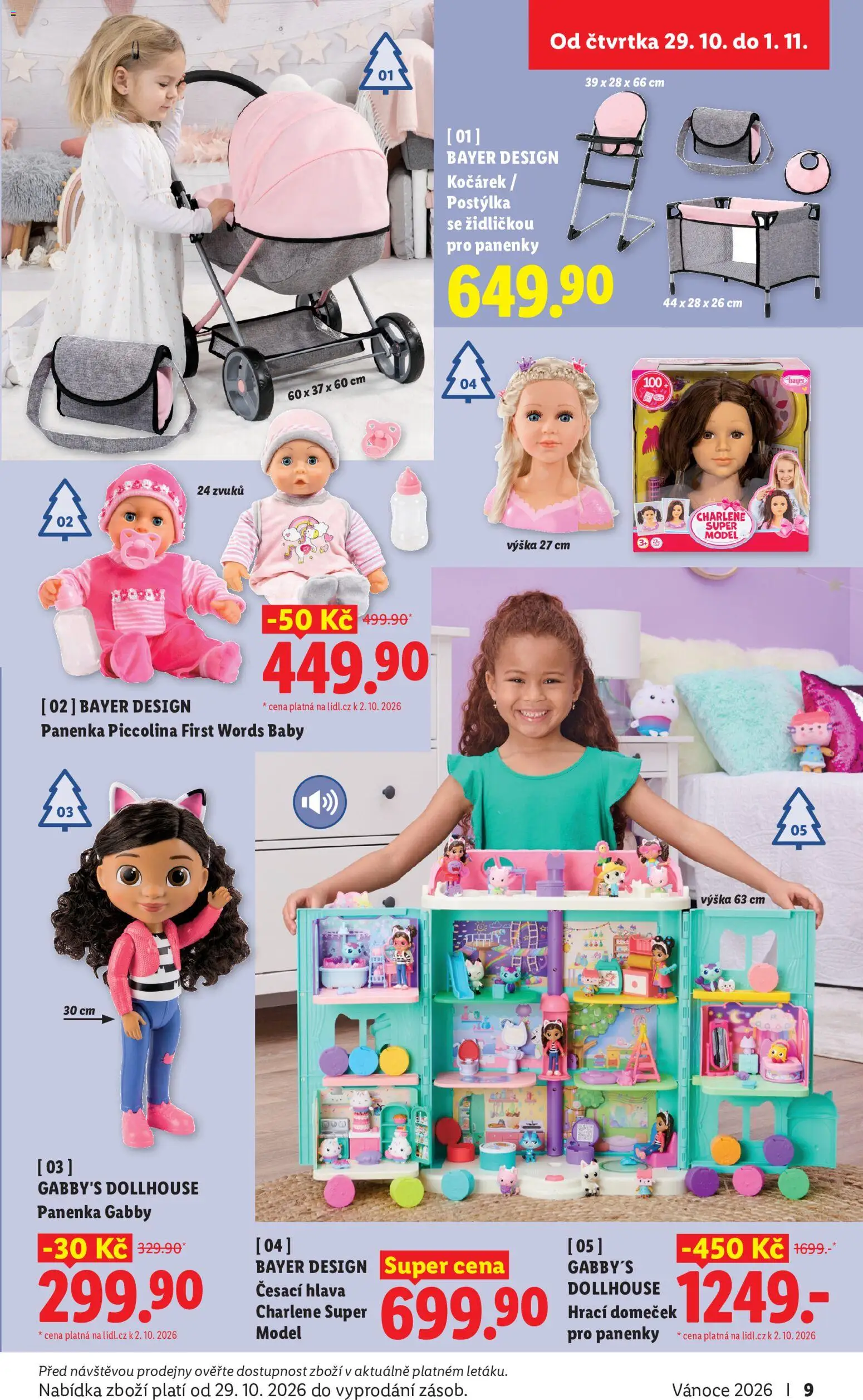 Lidl leták - Vánoční inspirace 2026 od 19.10.2026 | Strana: 9 | Produkty: Česací hlava, Panenka, Gabby's Dollhouse, Kočárek