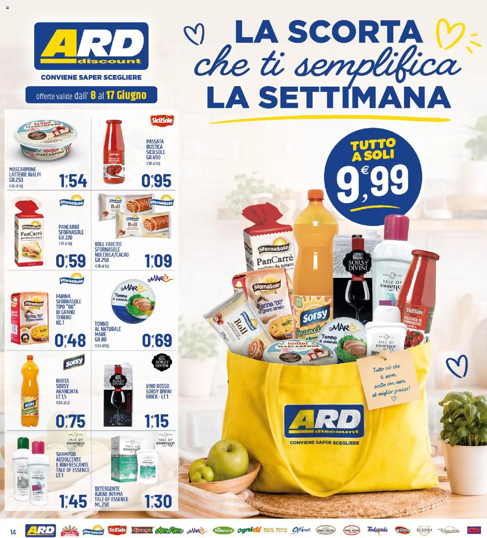 Volantino ARD Discount del 08.06.2026 | Pagina: 14 | Prodotti: Shampoo, Crema, Detergente, Pomodoro