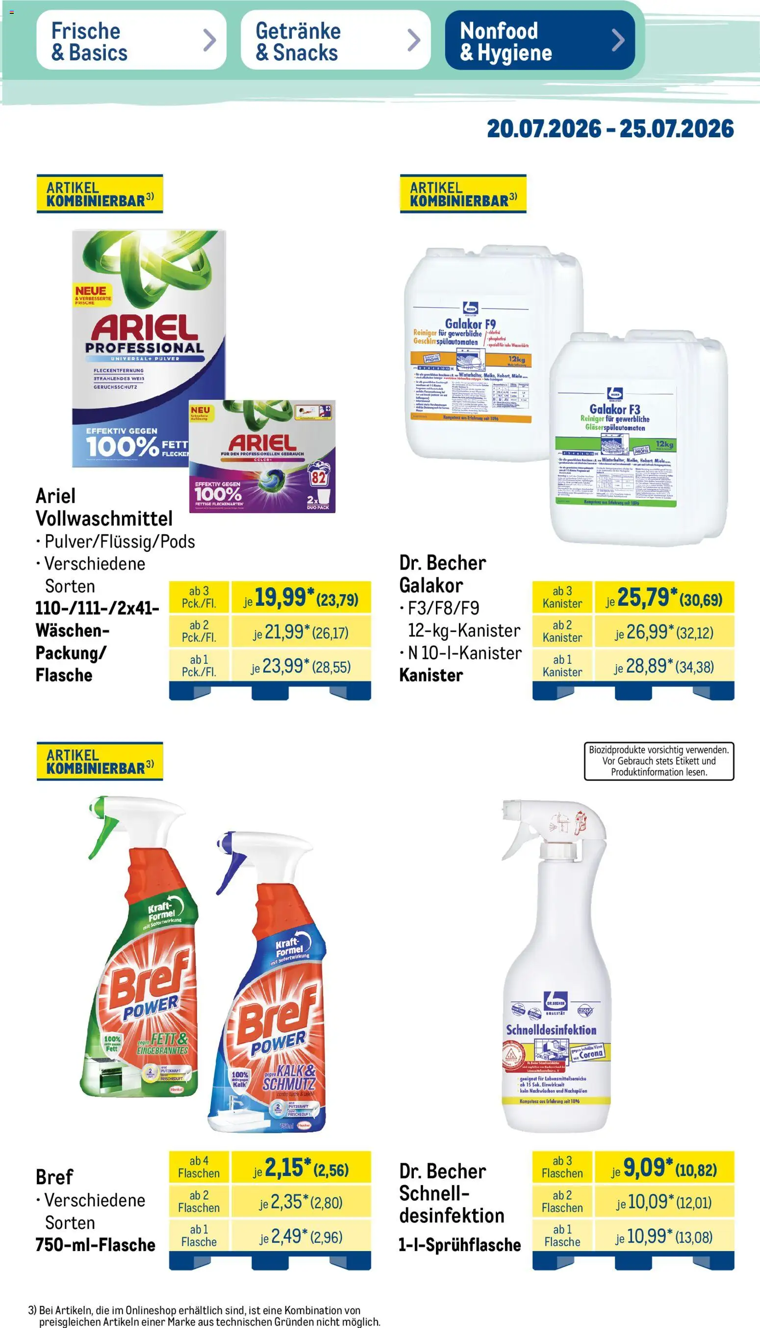 Metro Prospekt – gültig ab 20.07.2026 | Seite: 49 | Produkte: Miele, Ariel, Saft