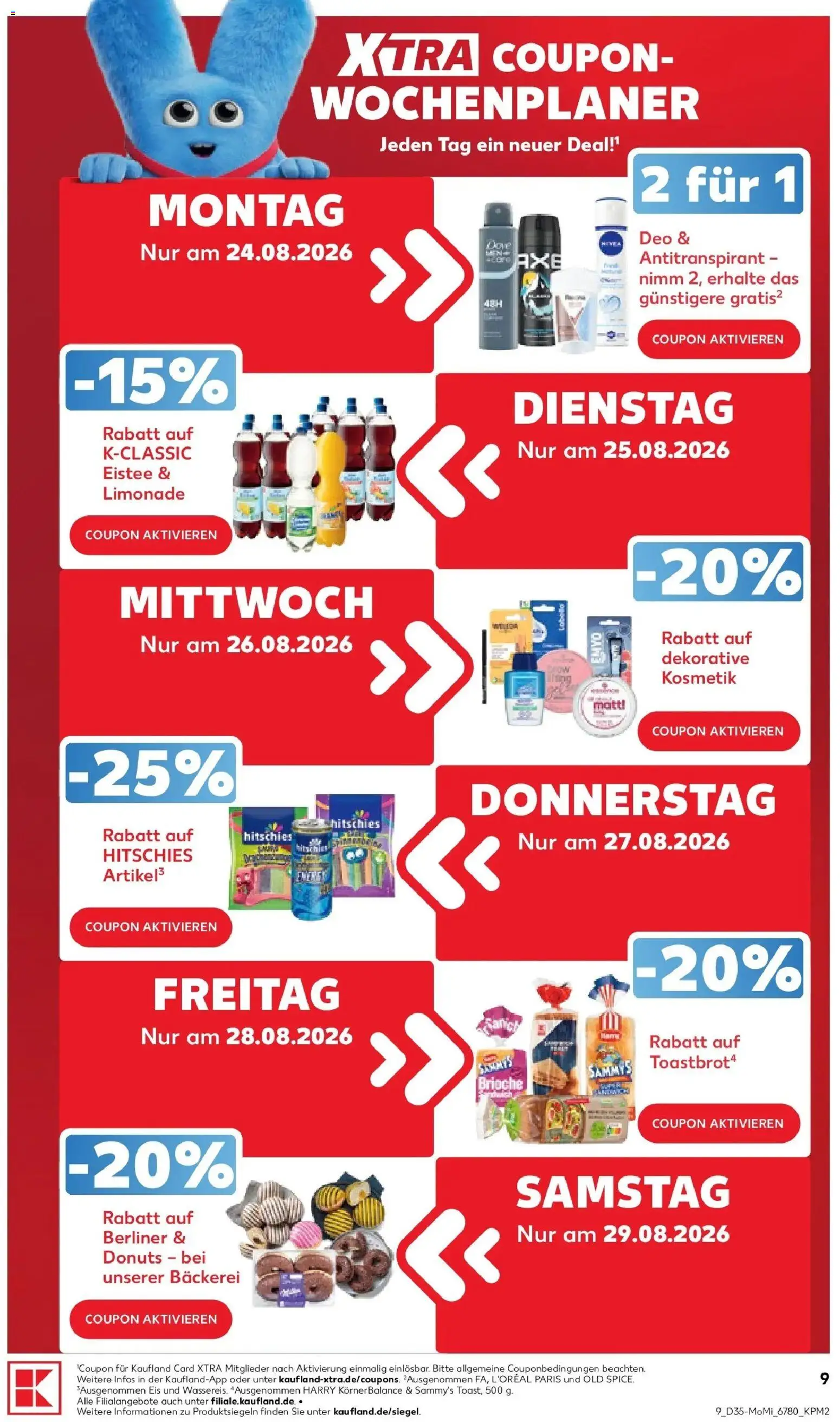 Prospekt Kaufland ab 24.08.2026 » Angebote Online zum Blättern | Seite: 9 | Produkte: Bäckerei, Limonade, Donuts, Eis