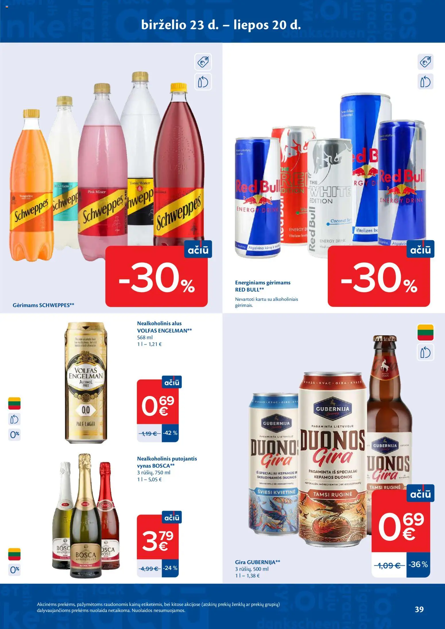MAXIMA akcijos nuo 2026.06.23 | Puslapis: 39 | Prekių: Nealkoholinis alus, Vynas, Alus