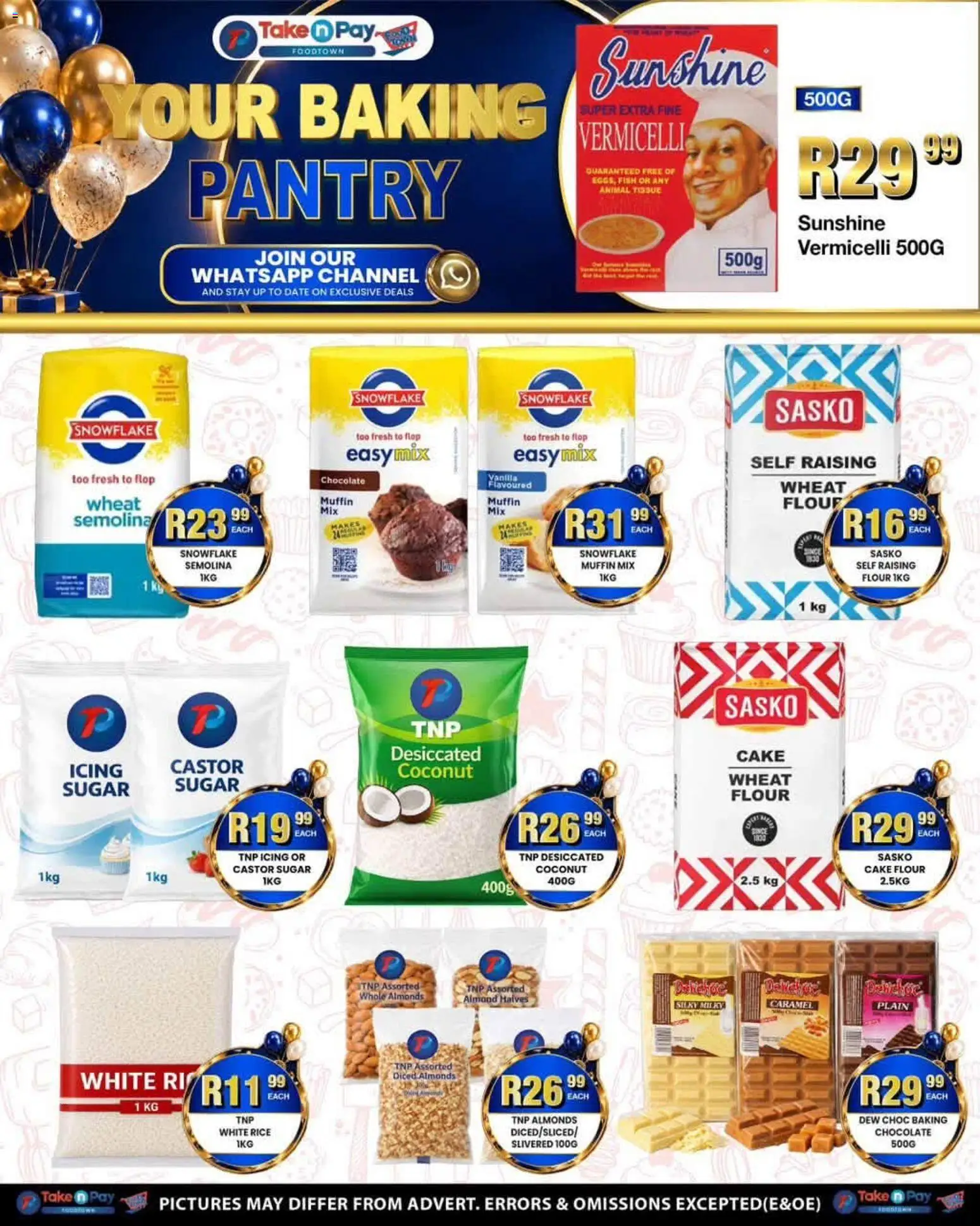 New Take n Pay catalogue – valid from 07/09/2026 | Page: 8 | Products: Cake, Vanilla, Chocolate, Sugar