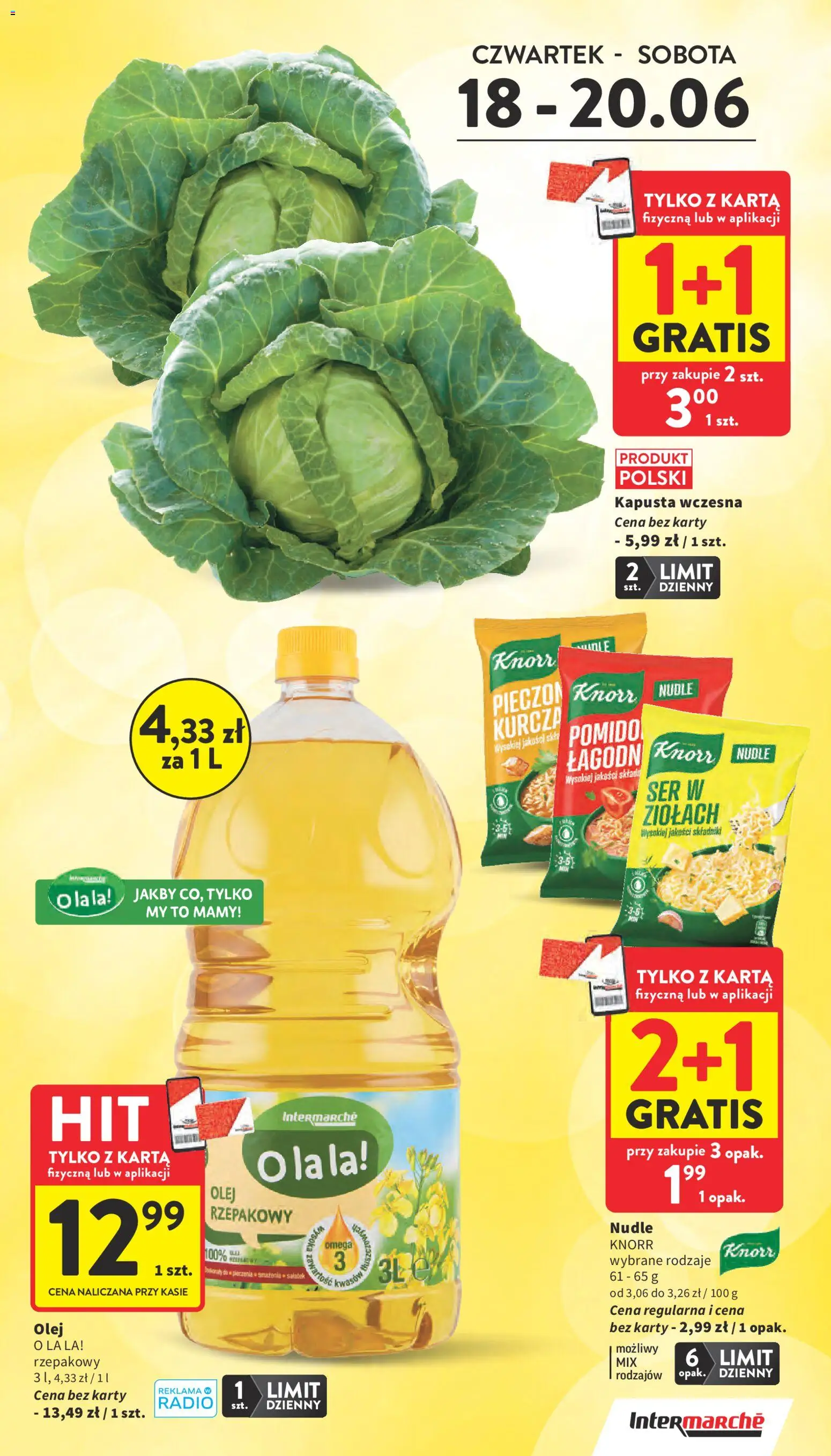 Intermarche gazetka od 18.06.2026 | Strona: 3 | Produkty: Kapusta, Karta, Radio, Ser