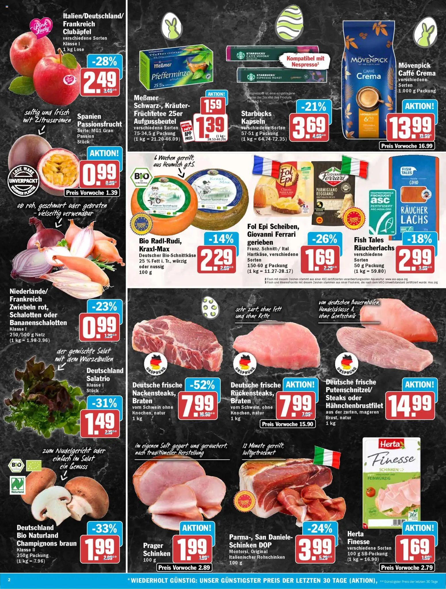 HIT Prospekt 	 – gültig ab 23.03.2026 | Seite: 2 | Produkte: Starbucks, Fisch, Zwiebeln, Meeresfrüchte