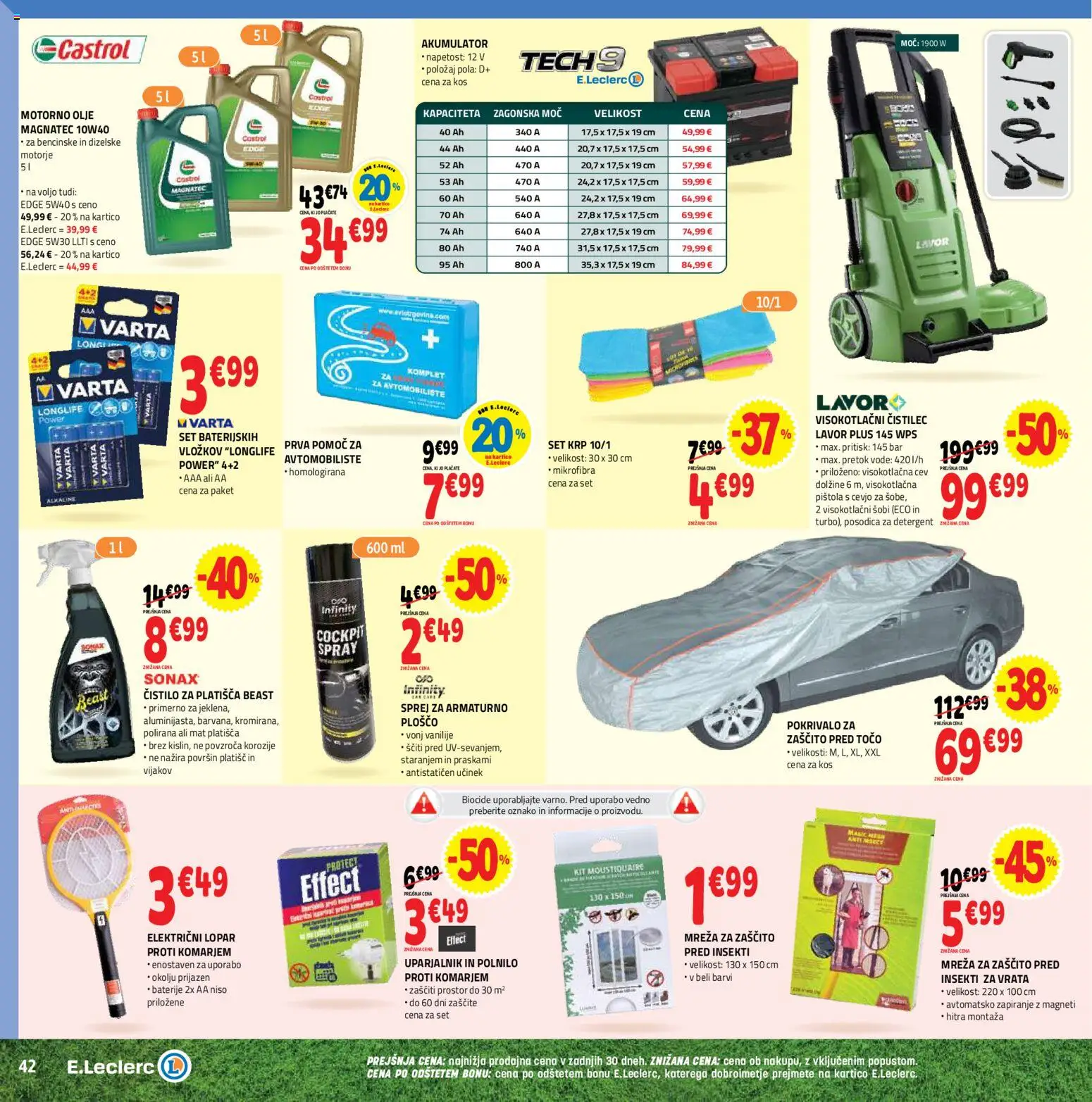 Novi E.leclerc katalog ponudbe – veljaven od 10.06.2026 | Stran: 42 | Izdelki: Baterije, Kos, Detergent, Vrata