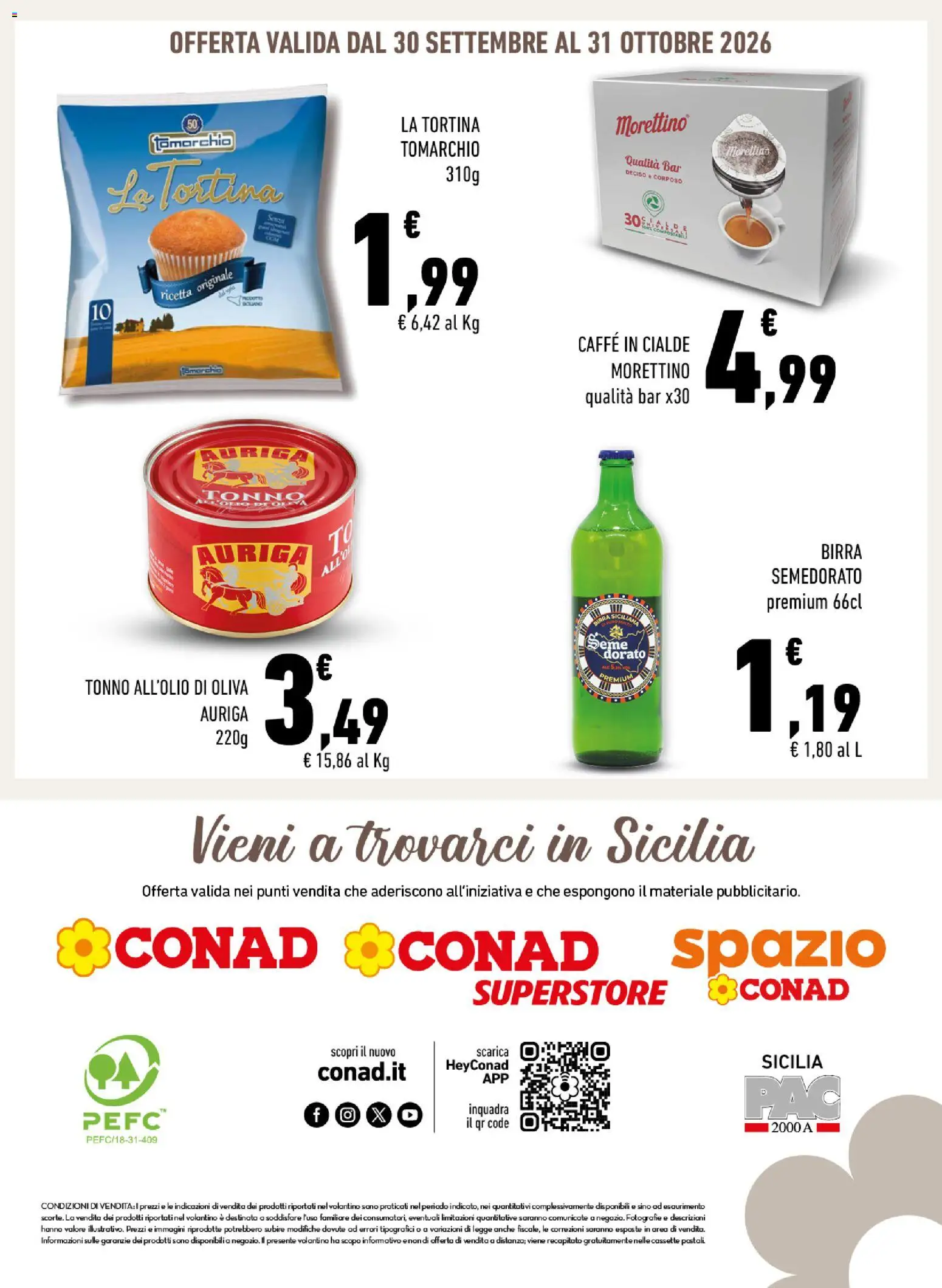 Volantino Conad del 30/09/2026 | Pagina: 12 | Prodotti: Birra, Olive, Cialde, Caffè in cialde