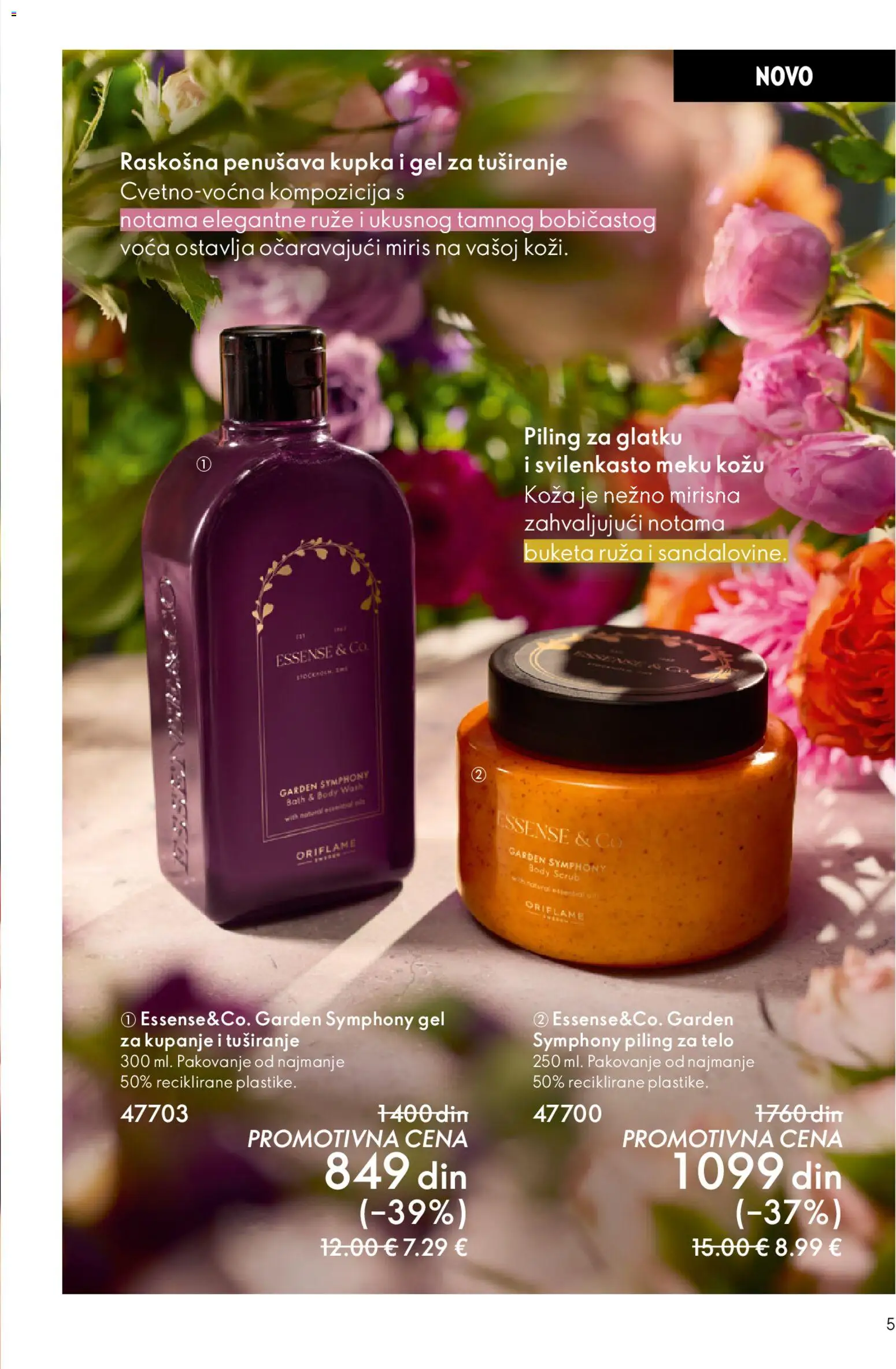 Oriflame katalog - važi od 01.04.2026 | Strana: 5 | Proizvode: Miris, Piling, Gel za tuširanje, Ruze
